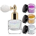 NewBang Body Glitter Spray,Sliver Gold Pink Glitter Powder,Shimmer Highlighter Loose Powder Glitter Makeup for Body Face Hair Clothes Nail Art Craft