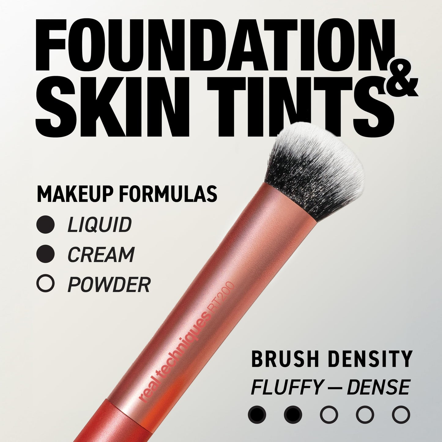 Real Techniques Expert Face Professional Foundation Makeup Brush for Even Streak Free Application, Dense Bristles For Buffing, Orange, 1 Count Beauty and Personal Care Real Techniques