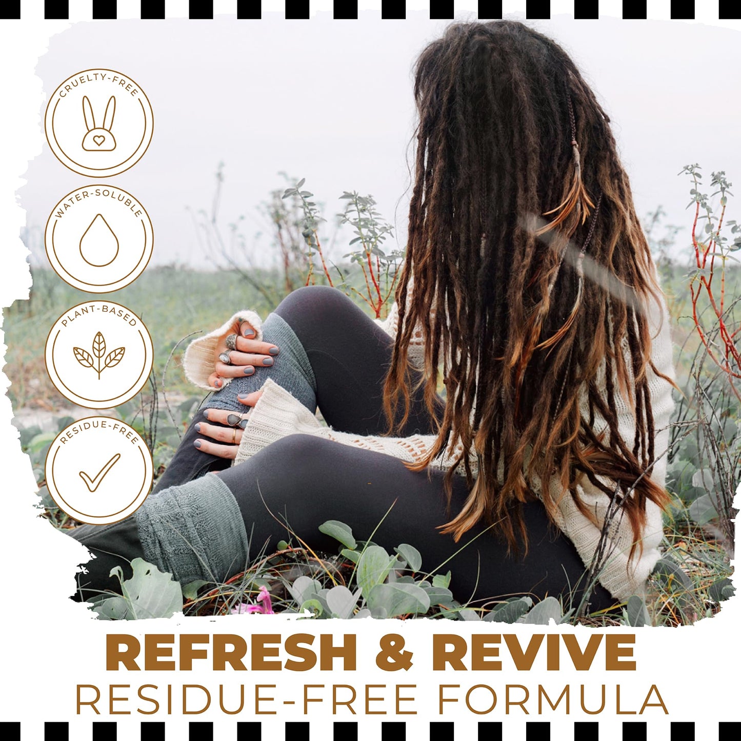 Dollylocks Refreshening Spray for Locs, Braids, Extensions, Dreadlocks | Lavender Lime Peppermint | Plant-based, Residue-free, Sulfate-free | Refresh