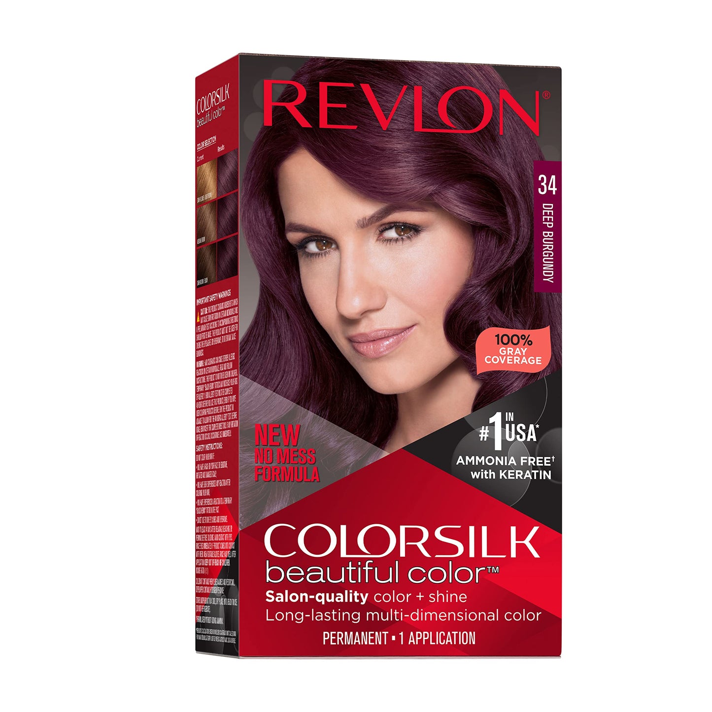Revlon Colorsilk Beautiful Color Permanent Hair Color, Long-Lasting High-Definition Color, Shine & Silky Softness with 100% Gray Coverage, Ammonia