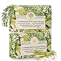 Wavertree & London Lemongrass & Lemon Myrtle Scented Natural Soap (2 Bars), 7oz Moisturizing French Triple Milled Soap Bars enriched with shea butter