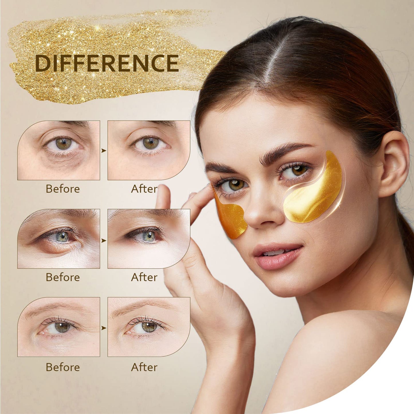 Under Eye Patches (30 Pairs), Under Eye Mask for Puffy Eyes, Dark Circles,Bags and Wrinkles with Collagen, Relieves Pressure and Reduces Wrinkles Beauty and Personal Care Taimand