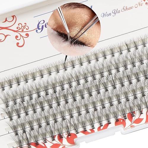 PAFUWEI 100 Pieces Individual Lashes False Eye Lashes Extension, 20 Roots Eyelash Extensions, Cluster Lashes Pack for DIY Eyelash Extension Thickness