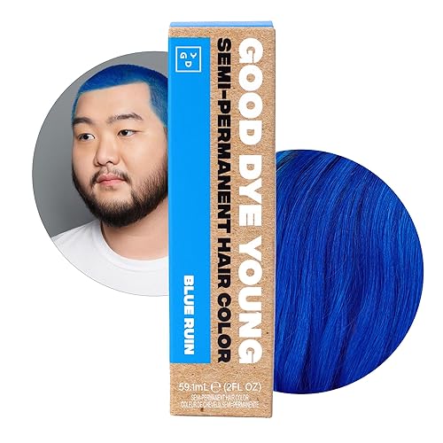 Good Dye Young Streaks and Strands Semi-Permanent UV-Protective Conditioning Hair Color (Blue Ruin) - PPD-Free, Cruelty-Free & Vegan, Lasts 15-24+