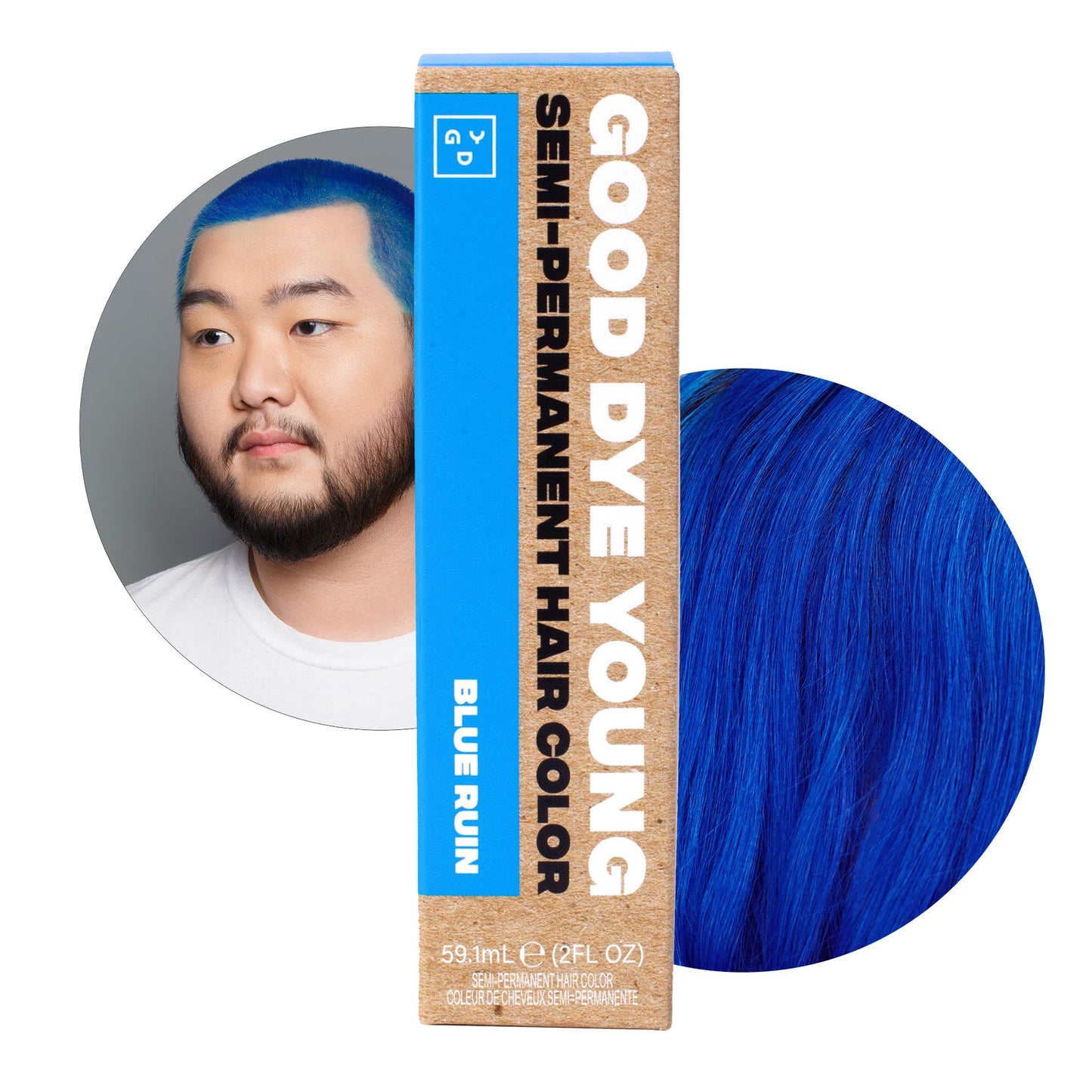 Good Dye Young Streaks and Strands Semi-Permanent UV-Protective Conditioning Hair Color (Blue Ruin) - PPD-Free, Cruelty-Free & Vegan, Lasts 15-24+