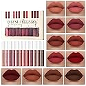 Melemando 12PCS Matte Liquid Lipstick Set Non-Stick Cup and Not Fade Pigmented Lipstick Long-Lasting Waterproof Velvet Lipgloss Kit Makeup for Girls
