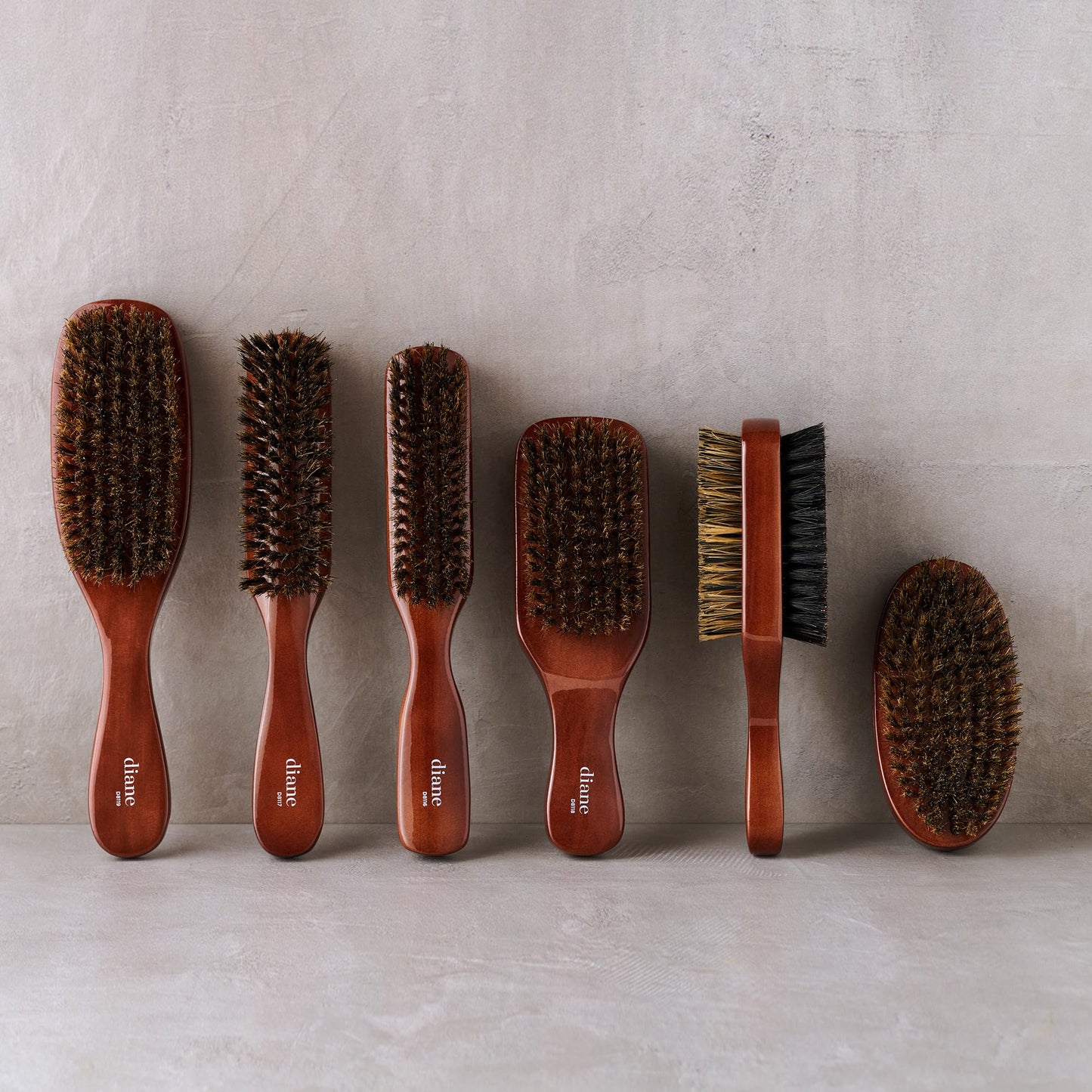 Diane Premium 100% Boar Bristle Club Wave Brush for Men and Barbers - Medium Bristles for Thick Coarse Hair - Use for Detangling, Smoothing, Wave