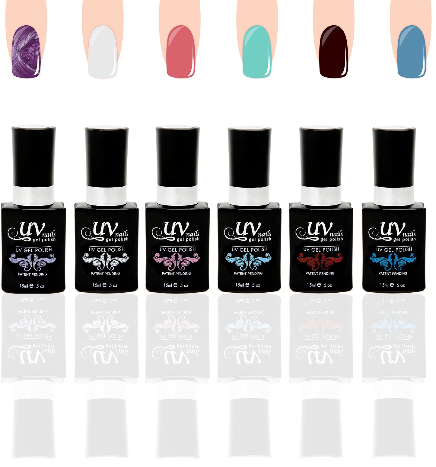 UV-NAILS Gel nail polish cure with UV or LED nail lamp gel polish for nails Set of 6 (SANTORINI) Beauty & Personal Care UV-NAILS