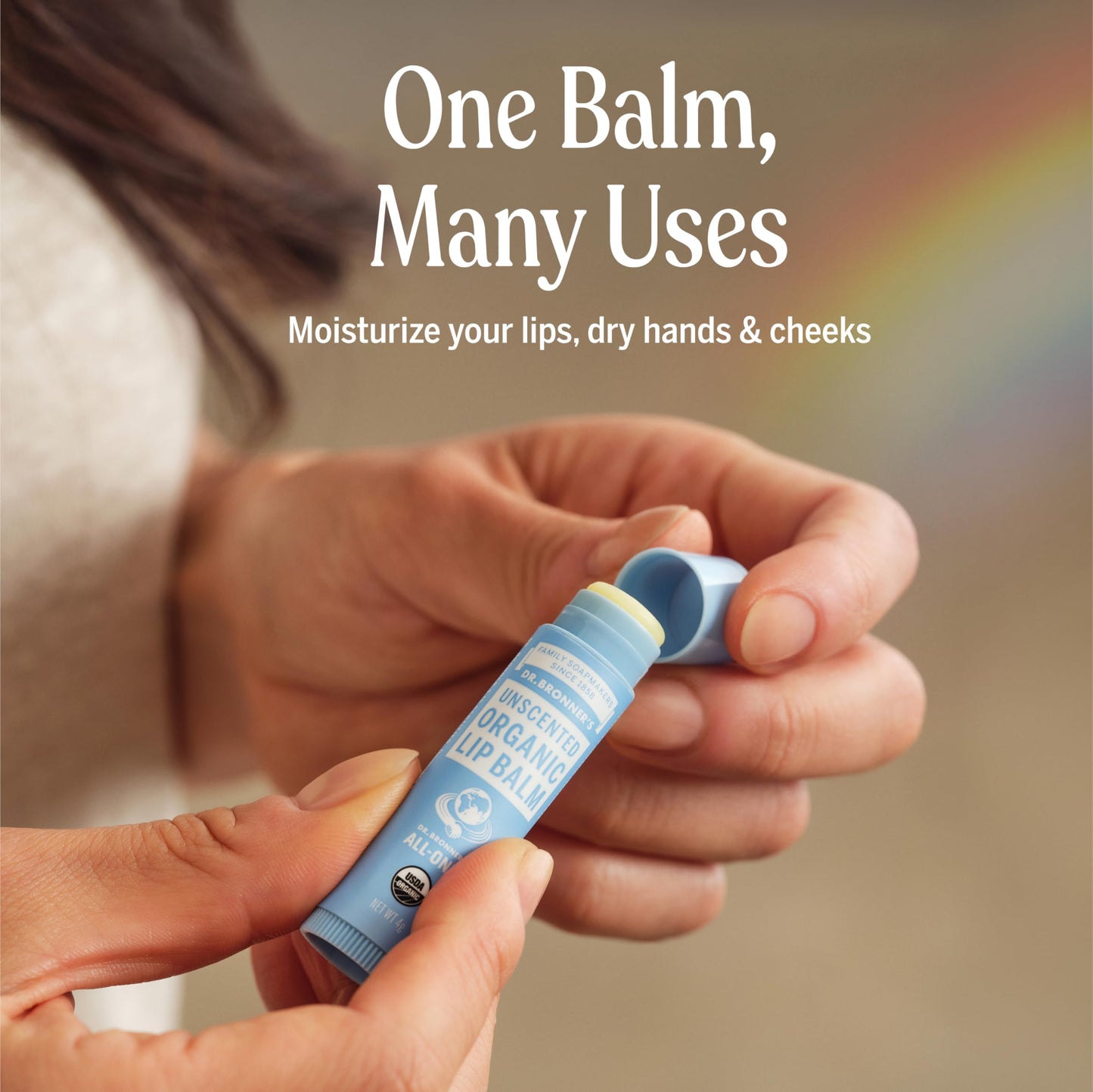 Dr. Bronner’s Organic Lip Balm 6-Pack (.15oz) Natural, Moisturizing, Petroleum-Free Lip Moisturizer with Beeswax & Avocado Oil for Dry Lips, Men