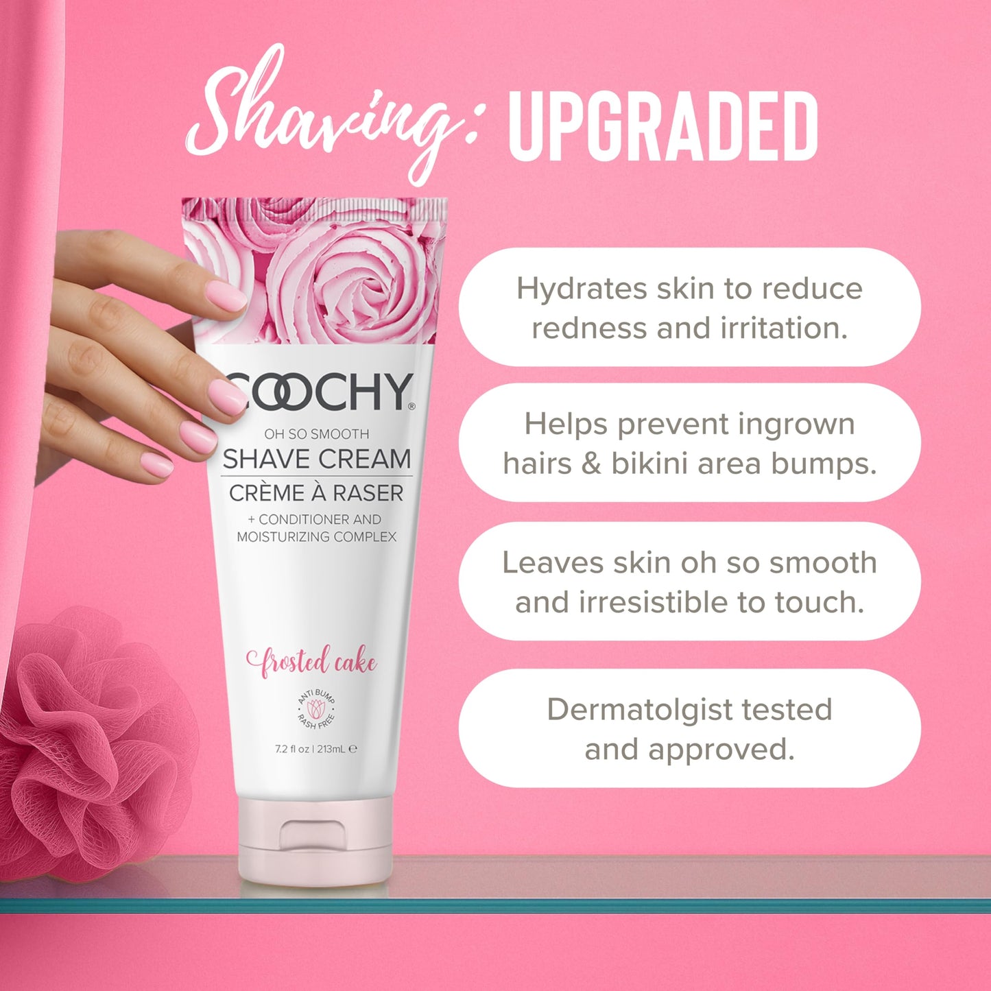 Coochy Shave Cream - Moisturizing Shave Lotion - Gentle Intimate Shaving Cream - For Bikini Area, Underarms, Legs & More - Rash-Free, Hydrating