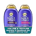 OGX Thick & Full + Biotin and Collagen for Hair Volume & Body, Sulfate Free Volumizing Shampoo & Conditioner Set for Fine & Thinning Hair