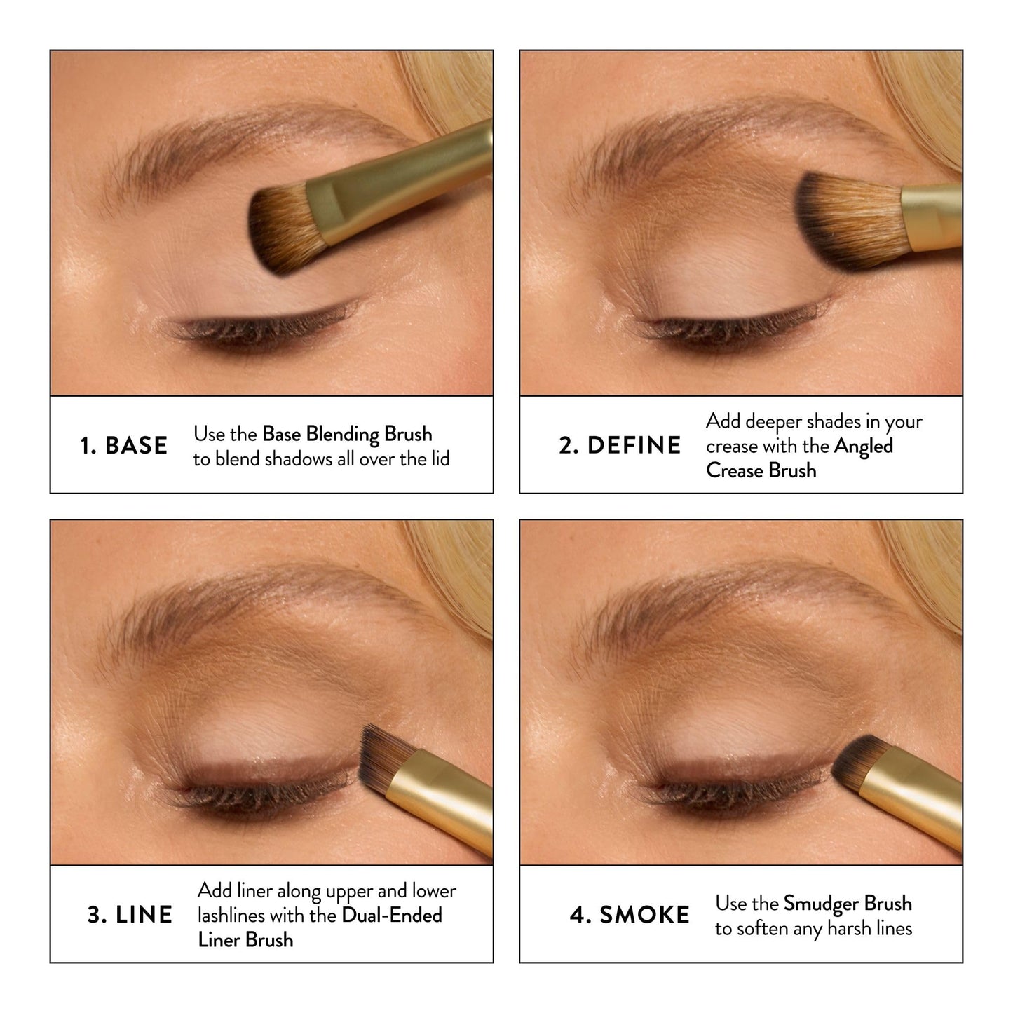 LAURA GELLER NEW YORK Cosmetic Professional Makeup Brushes - Cruelty-Free - 18 Shadow Skills Eyeshadow Brushes (4 Pack)