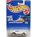 Hot Wheels White Corvette Stingray 1996 Chevy Corvette Stingray on Blue Card 1:64 Scale Collectible Die Cast Metal Toy Car Modell #450