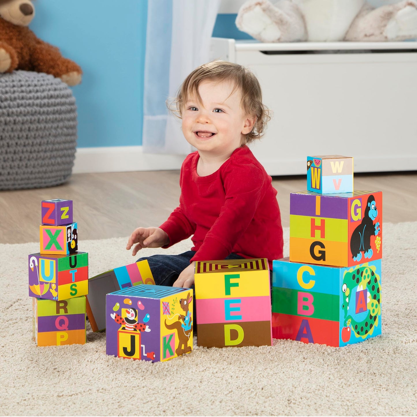 Melissa & Doug Deluxe 10-Piece Alphabet Nesting and Stacking Blocks - FSC Certified