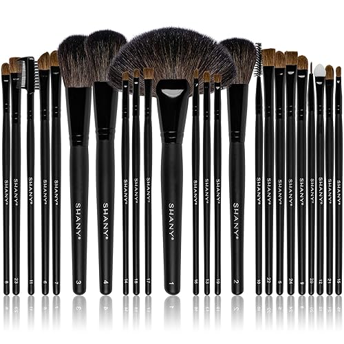 SHANY Makeup Brush Set Studio Quality Total Pro Make up Brushes with Pouch- Cosmetics applicator for Foundation, Powder, Eyeshadow, Concealer, Liner