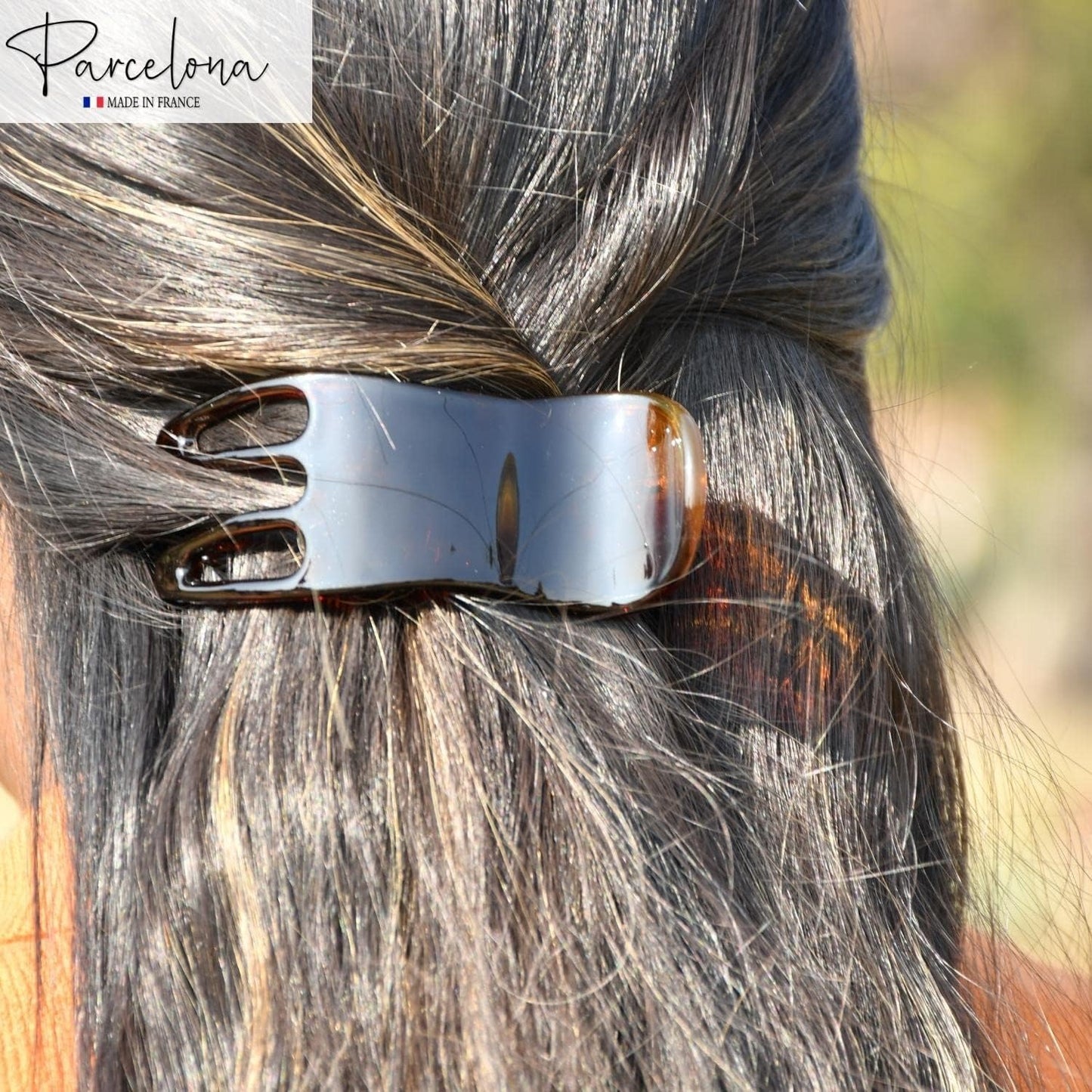 Parcelona French Simply Bear Paw Medium 3” Celluloid Non Slip Side Slide In Jaw Yoga for Fine Hair Fashion Durable Styling Women Hair Accessories Claw