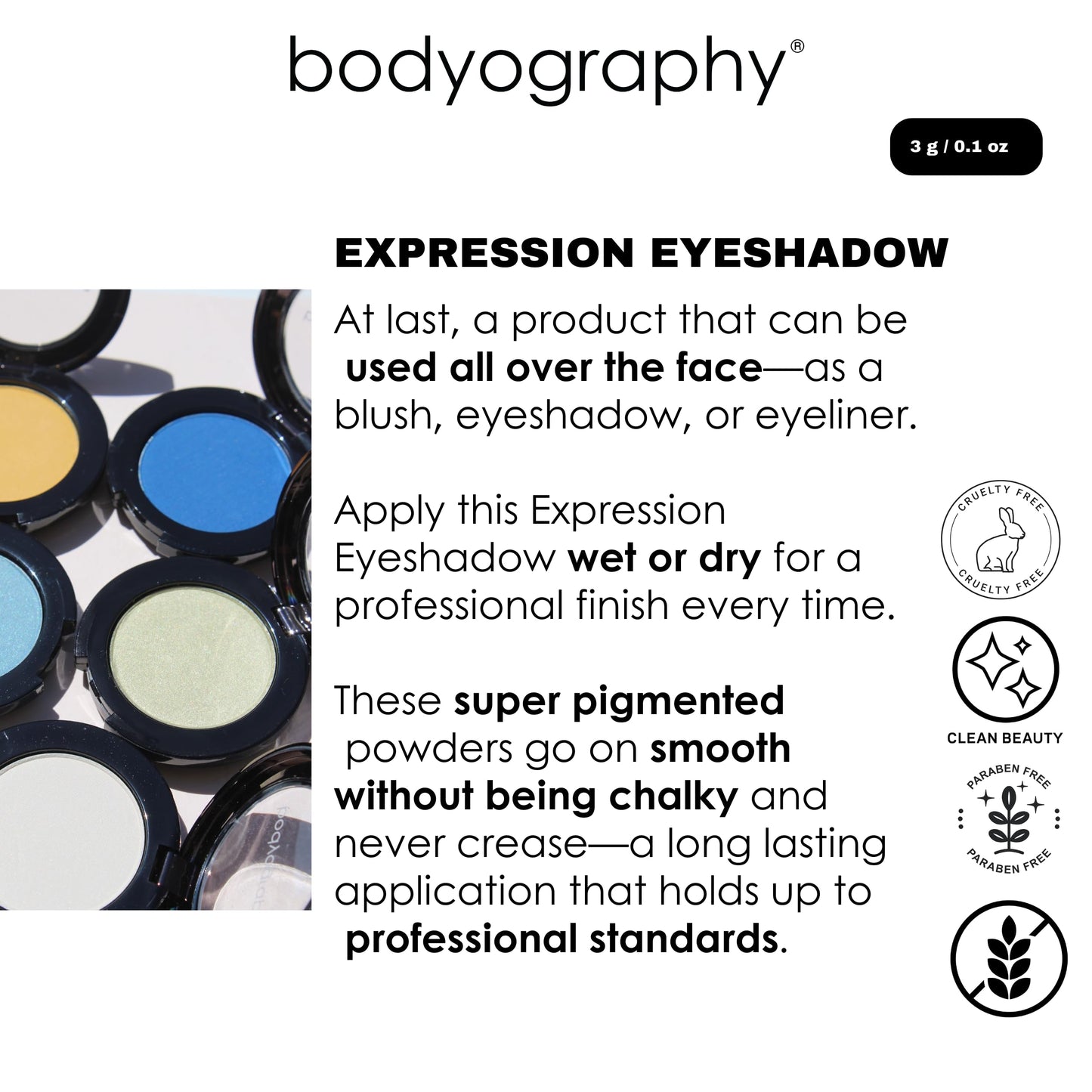 Bodyography Expressions Eye Shadow - Coy (Purple Grey (Matte)) | Multi-Functional, Long-Wearing Powder for Eyes, Cheeks & Brows | Buildable, Silky