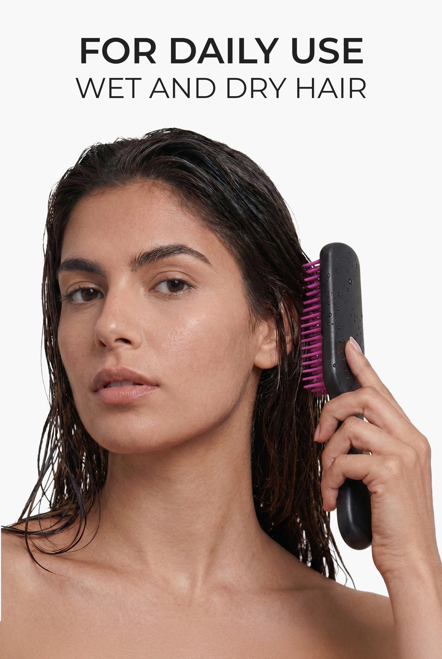 Aséptiqo Brush - Premium Detangling Hair Brush, Compact & Easy to Clean Multi Purpose HairBrush for Women, Men, Kids - Ideal for Straight to Wavy