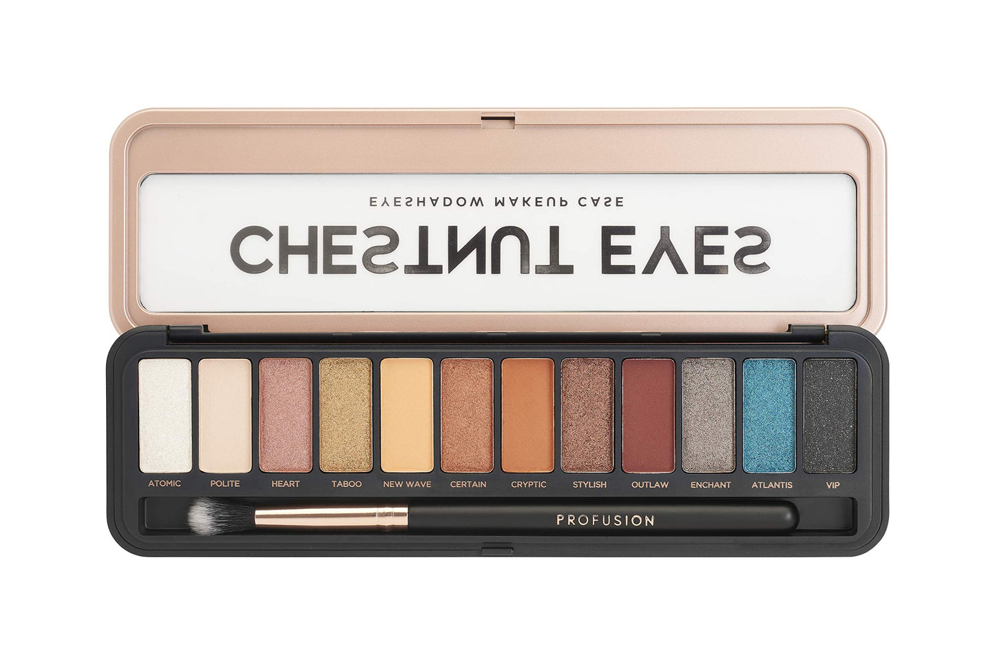 Profusion Cosmetics Chestnut Eyes Eyeshadow Palette - Ultra-Blendable High Pigmented Long Lasting Waterproof Eye Shadow Pallet Pro Makeup Case