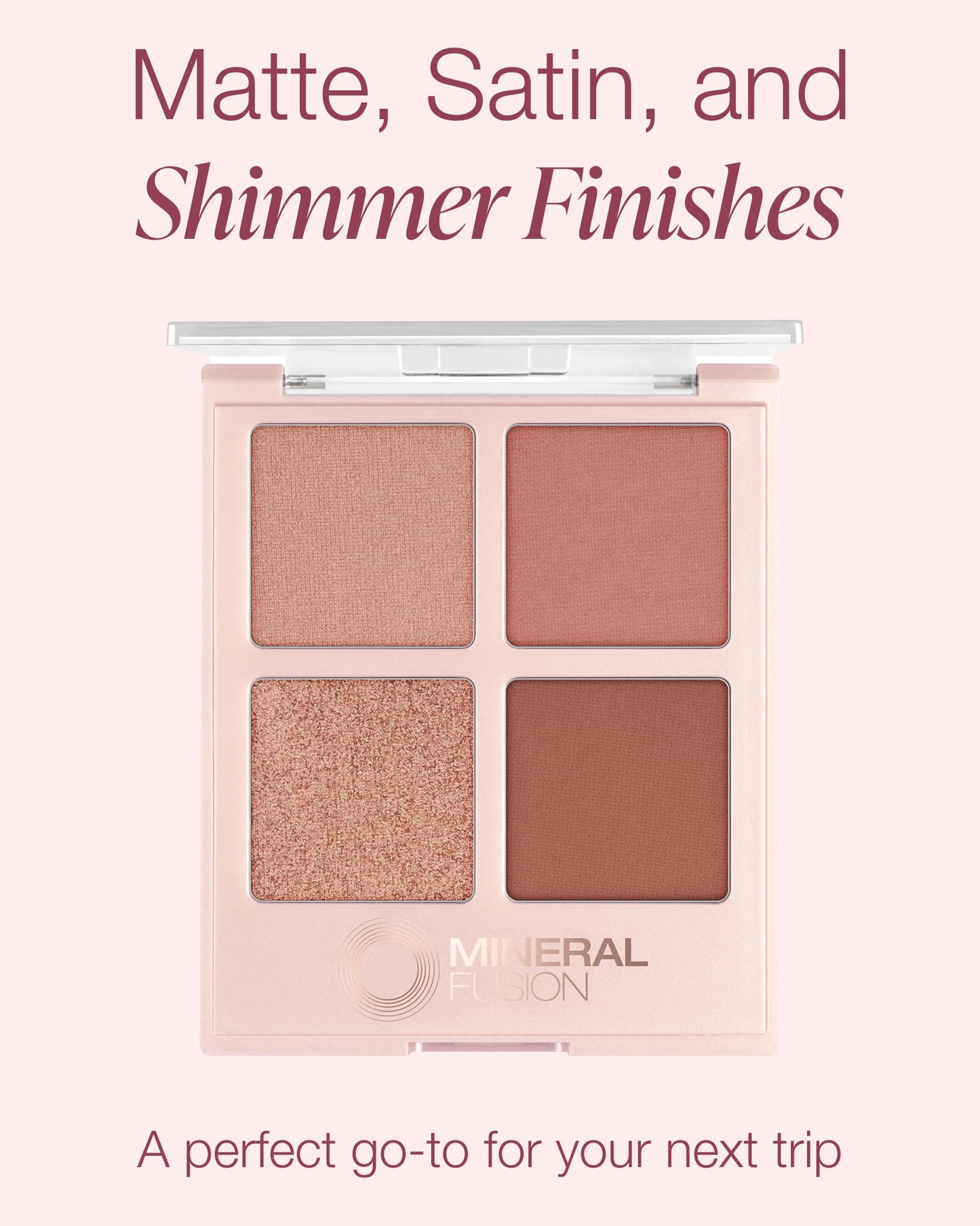 Mineral Fusion Eyeshadow Palette | Vegan Eye Makeup with Matte, Satin, and Shimmer Finishes | Natural, Lightweight Formula (Summer Vacation)
