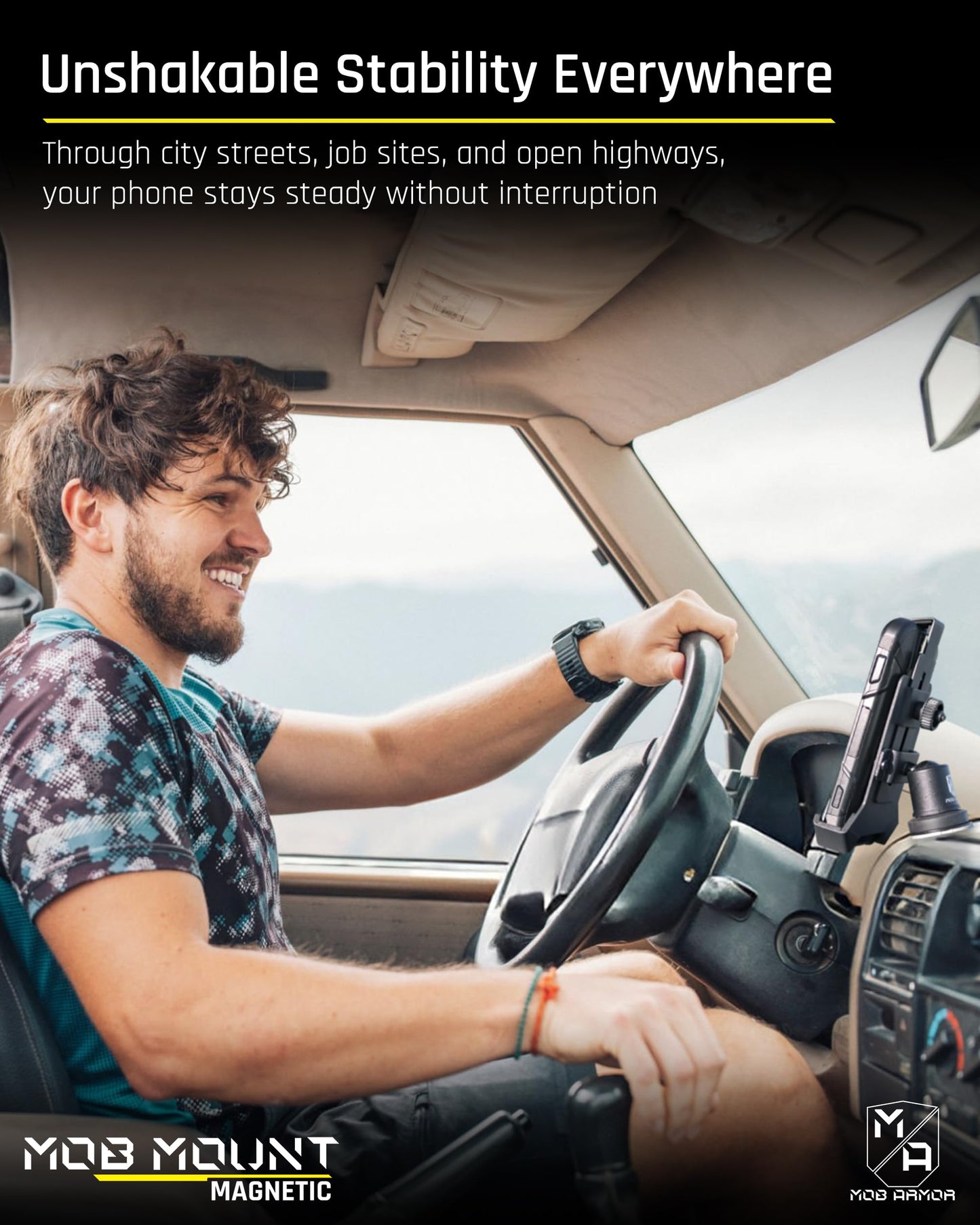 Mob Armor Universal Magnetic Phone Holder for Car, USA Assembled Car Phone Mount, Supports iPhone & Android, Christmas, White Elephant for Men, Dad…