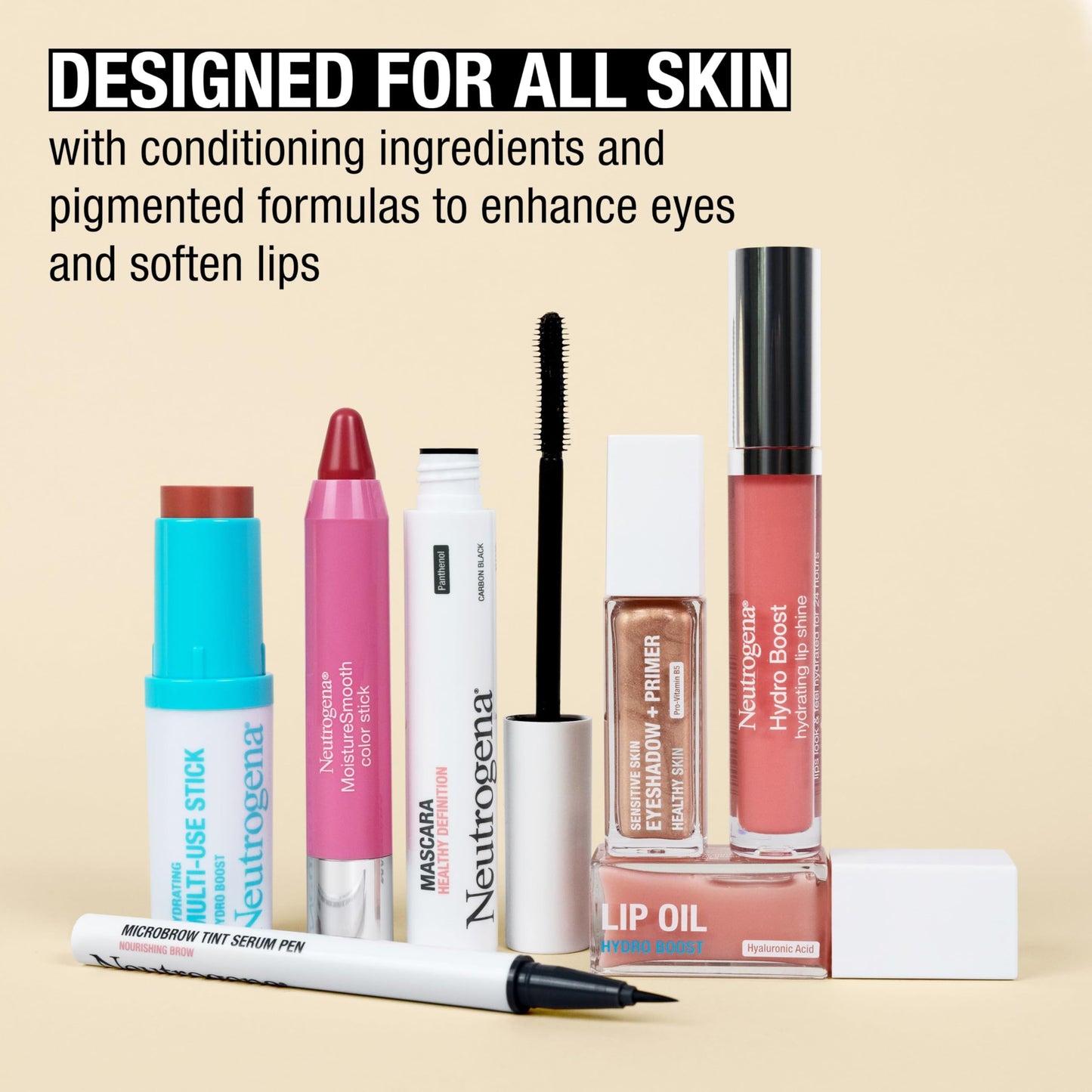 Neutrogena Hydro Boost Hydrating Multi-Use Makeup Stick with Hyaluronic Acid, Gentle Multi-Use Colored Makeup Balm to Brighten Lips, Cheeks & Eyes