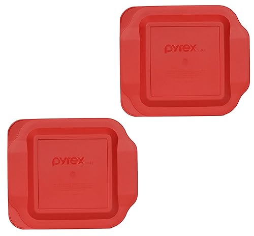 Pyrex 222-PC 2qt Red Food Storage Replacement Lid (2-Pack) - Made in USA