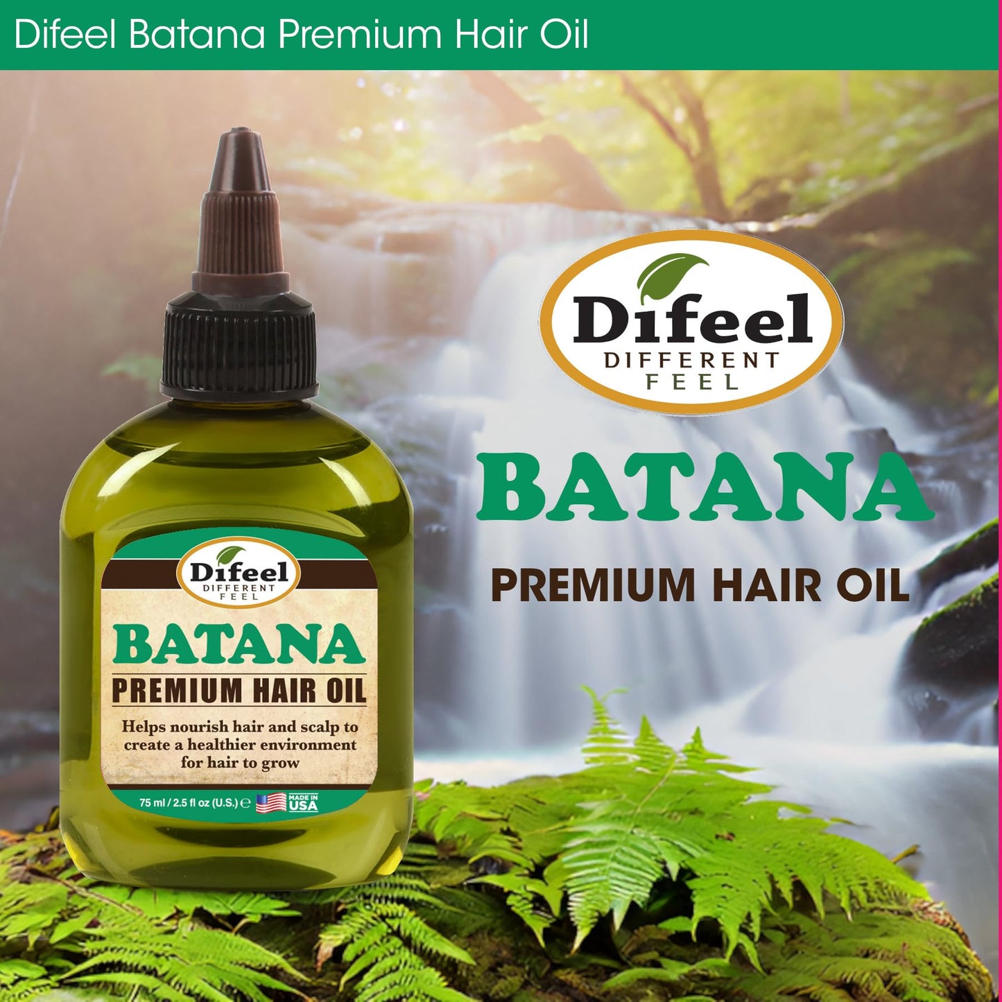 Difeel Batana Premium Hair Oil 2.5 oz. - Batana oil for Hair growth, Restores Moisture & Strengthens Hair