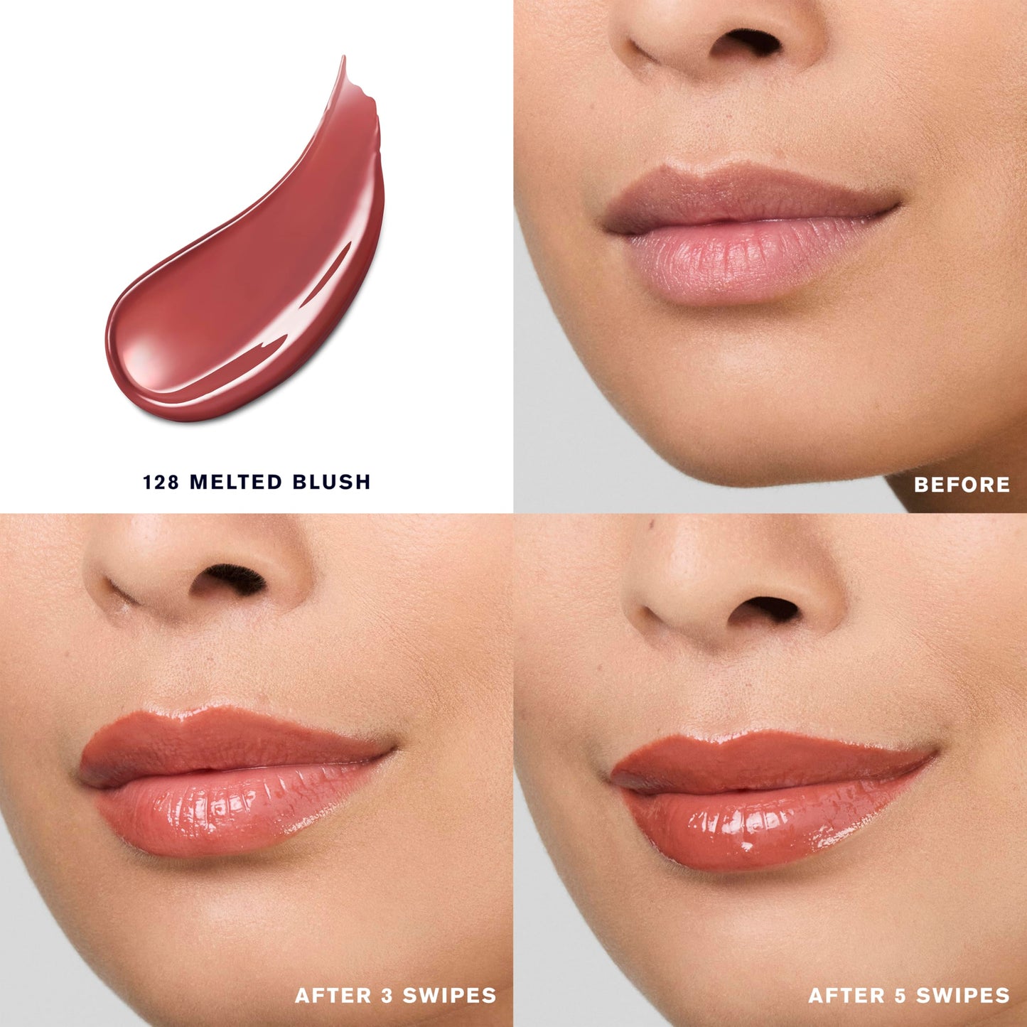 Estée Lauder Pure Color Melt-On Glosstick for Lips | Plumping & Moisturizing Lip Gloss, 128 Melted Blush