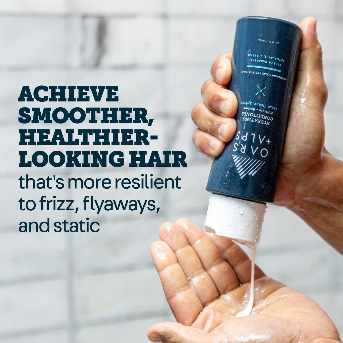 Oars + Alps Men's Sulfate Free Hair Shampoo and Conditioner Set for Men & Women, Infused with Kelp & Algae Extracts, Nourishing & Moisturizing
