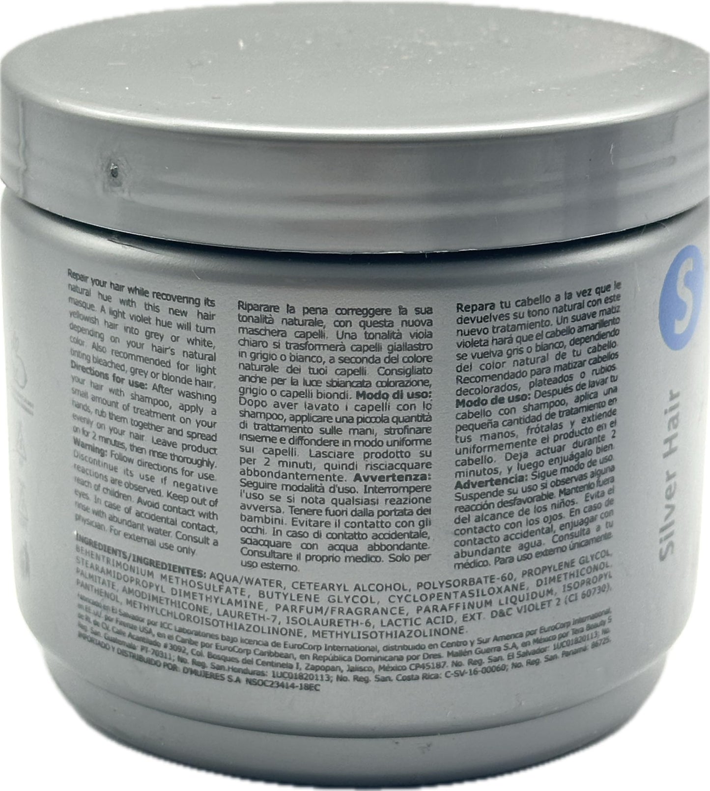 Firenze Professional Silver Hair Shampoo 10.1 oz, Conditioner10.1 oz, Mask Treatment 13.5 oz + SIlver Hair Protein Spray 10.1 fl oz Free Lip Gloss