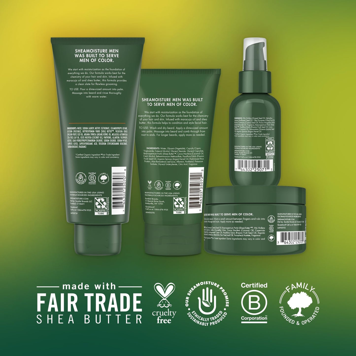 SheaMoisture Beard Kit for Men - Beard Wash, Conditioning Beard Oil, Full Beard Detangler + Beard Balm with Shea Butter & Maracuja Oil, Gifts for Men