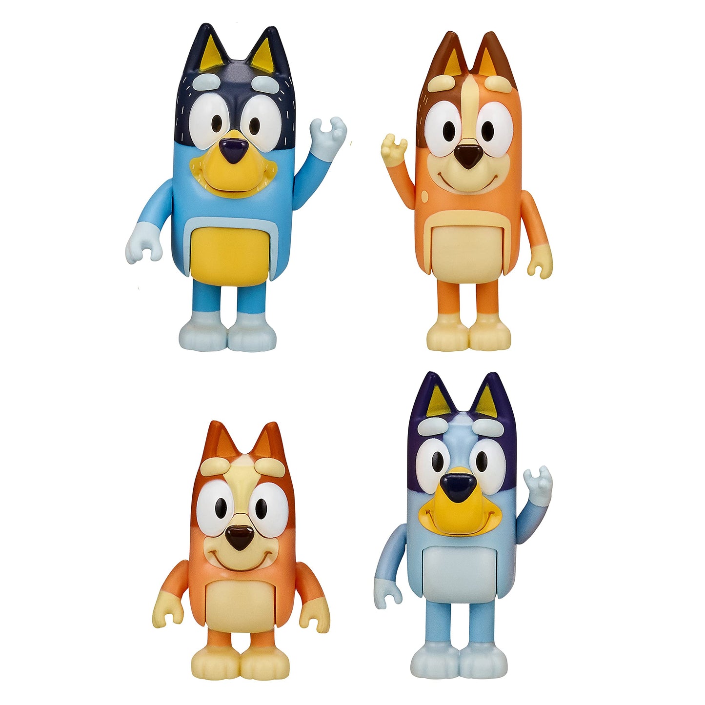 Bluey Family 4-Pack Figures – Bluey, Bingo, Mum & Dad, Poseable Collectible Toys for Kids, Cake Toppers, Gift for Toddlers Ages 3+