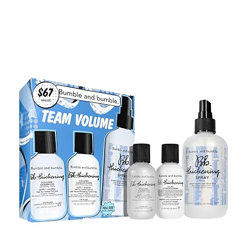 Bumble and bumble. Team Volume Thickening 3-Piece Gift Set | Shampoo, Conditioner, Thickening Spray | Includes Full Size Blow Dry Spray | Color Safe |