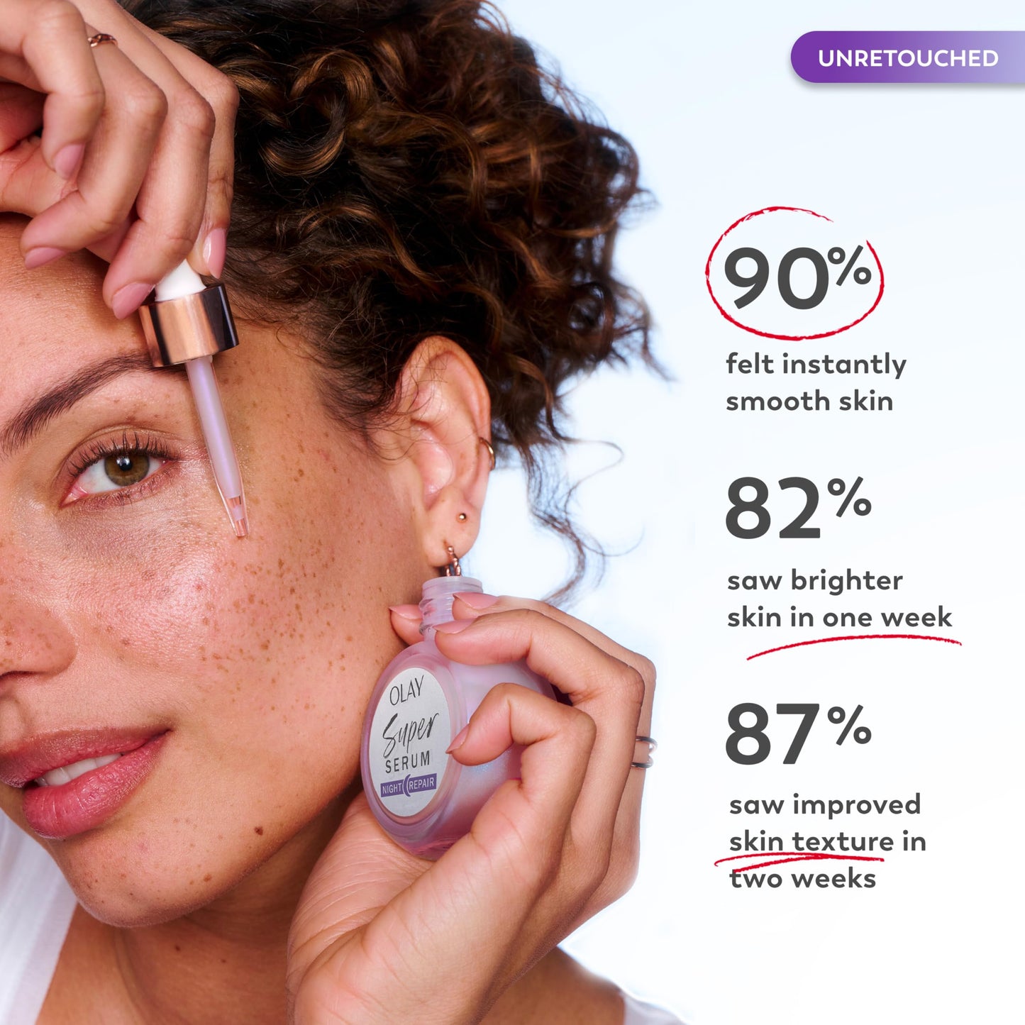 Olay Super Serum Night Repair, Fragrance-Free Trial Size - Niacinamide, Peptide, Salicylic & Lactic Acid, Glycerin - 5-in-1 Skin Care Benefits