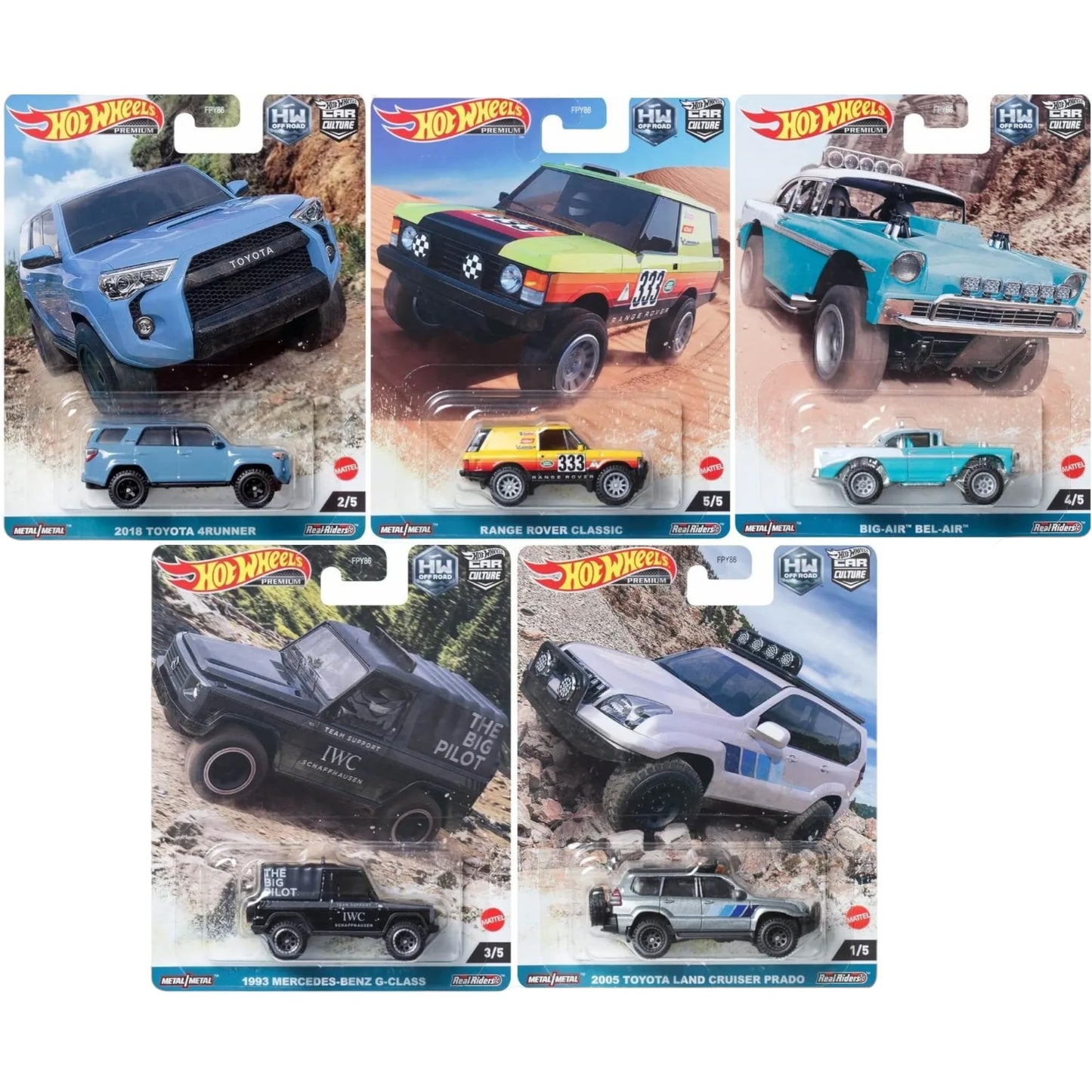 Hot Wheels Car Culture 2023 Off Road Complete Set of 5 Diecast Vehicles from FPY86-959F Release