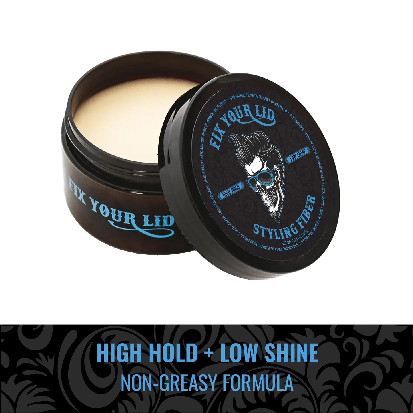 Fix Your Lid Hair Styling Fiber for Men & Boys – High Hold, Low Shine Styling Cream for Short Choppy Hair – Citrus Scent, 3.5 oz