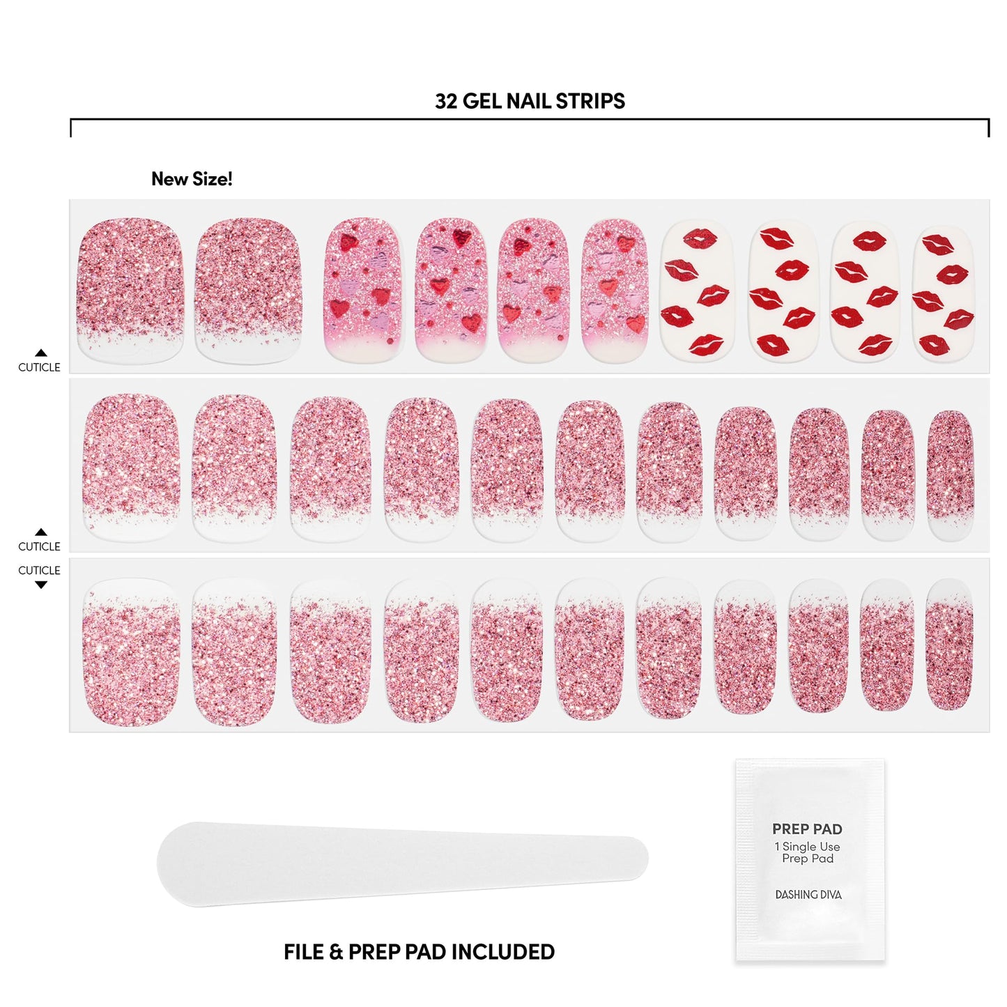 Dashing Diva Gloss Nail Strips - Queen Spirit - UV Free, Chip Resistant, Long Lasting Gel Stickers - Contains 32 Wraps, 1 Prep Pad, 1 File Beauty & Personal Care Dashing Diva
