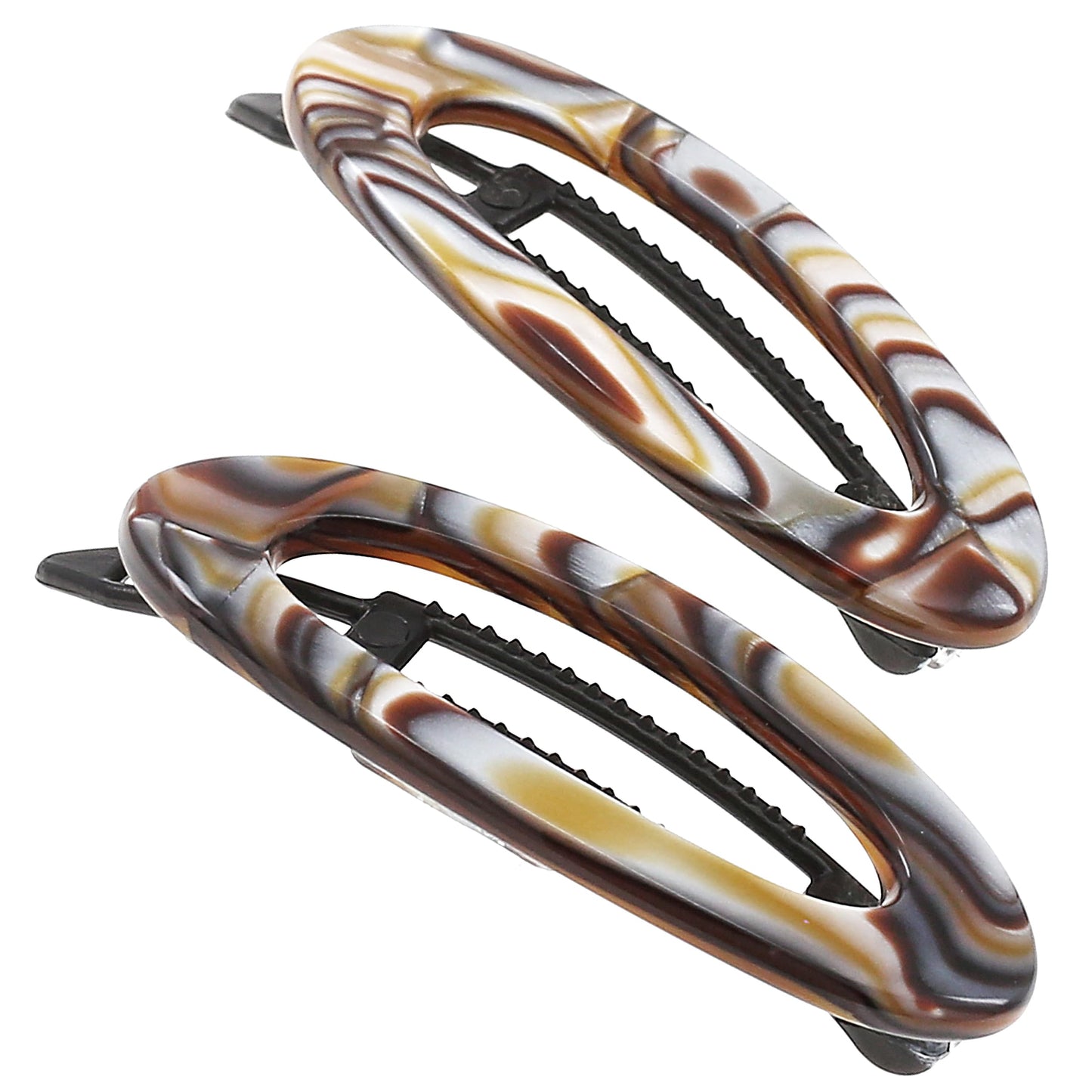 Camila Paris CP3367 French Hair Barrette Clip for Women, Handmade, Onyx, Side Slide-in Metal-Free Closure Strong Hold Grip Hair Clips for Girls, No