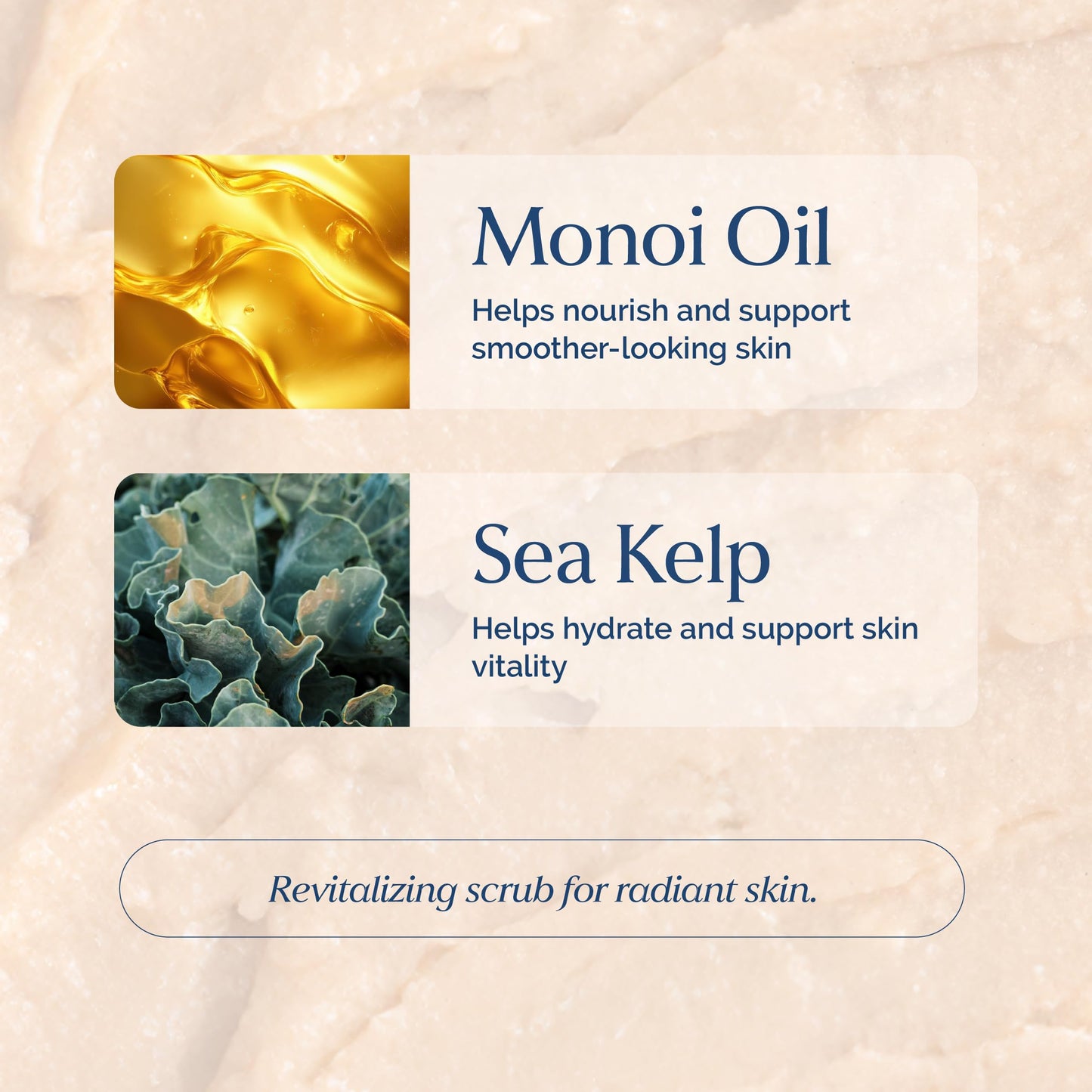 Exfoliating Face Scrub with Monoi Oil & Sea Kelp - Clarifying & Firming Facial Exfoliator with Natural Pumice - Vegan, Paraben-Free, 5.1 fl oz