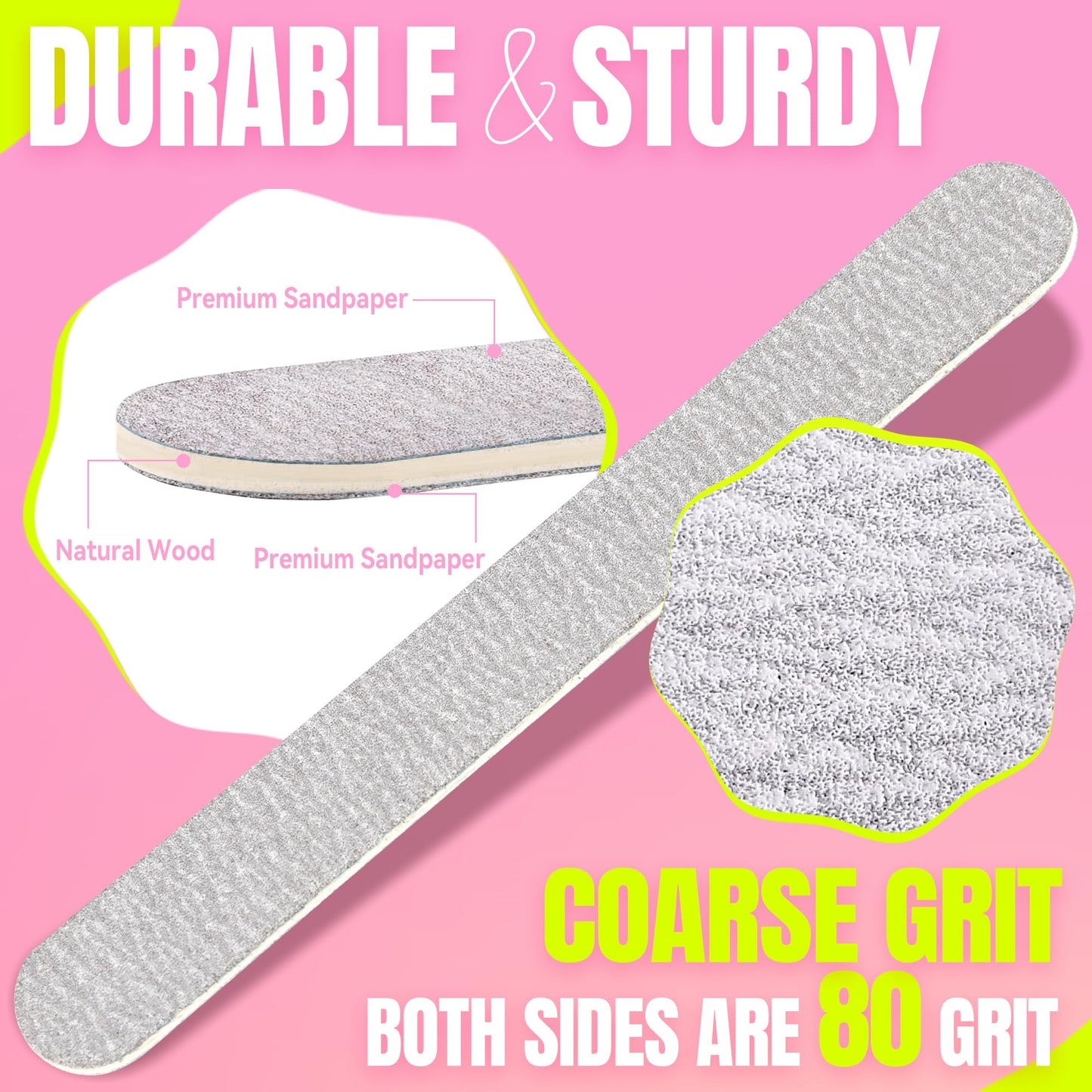 Disposable Zebra Nail Files 80/80 Grit 5 Inch Double Sided Emery Boards for Acrylic Nails Toenails Professional Manicure Pedicure Tools 50Pcs (Pack Beauty and Personal Care SALVMARY