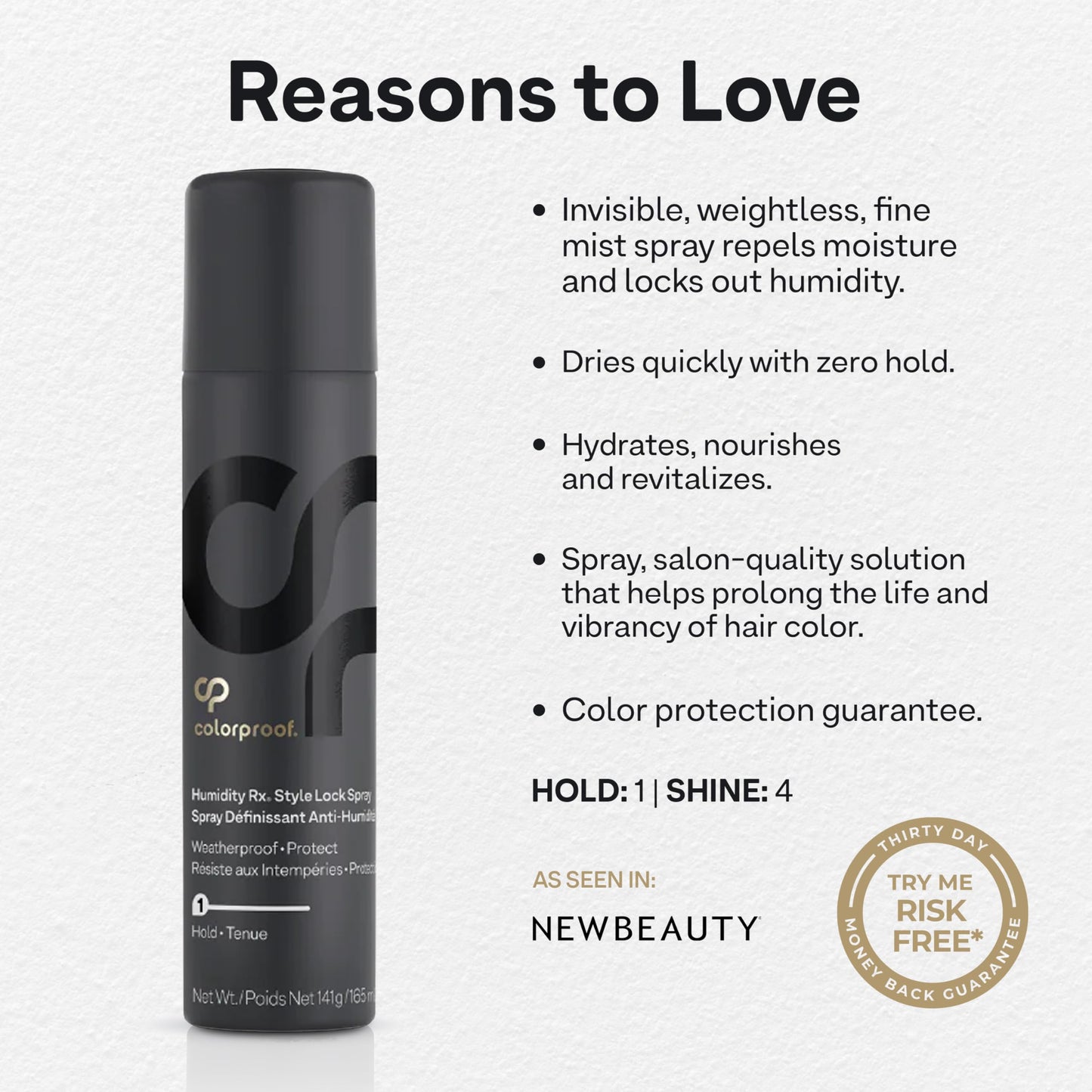 Colorproof Humidity Rx Style Lock Hair Spray 5 Fl. Oz. Sulfate Free Hairspray with Coconut Wood Scent