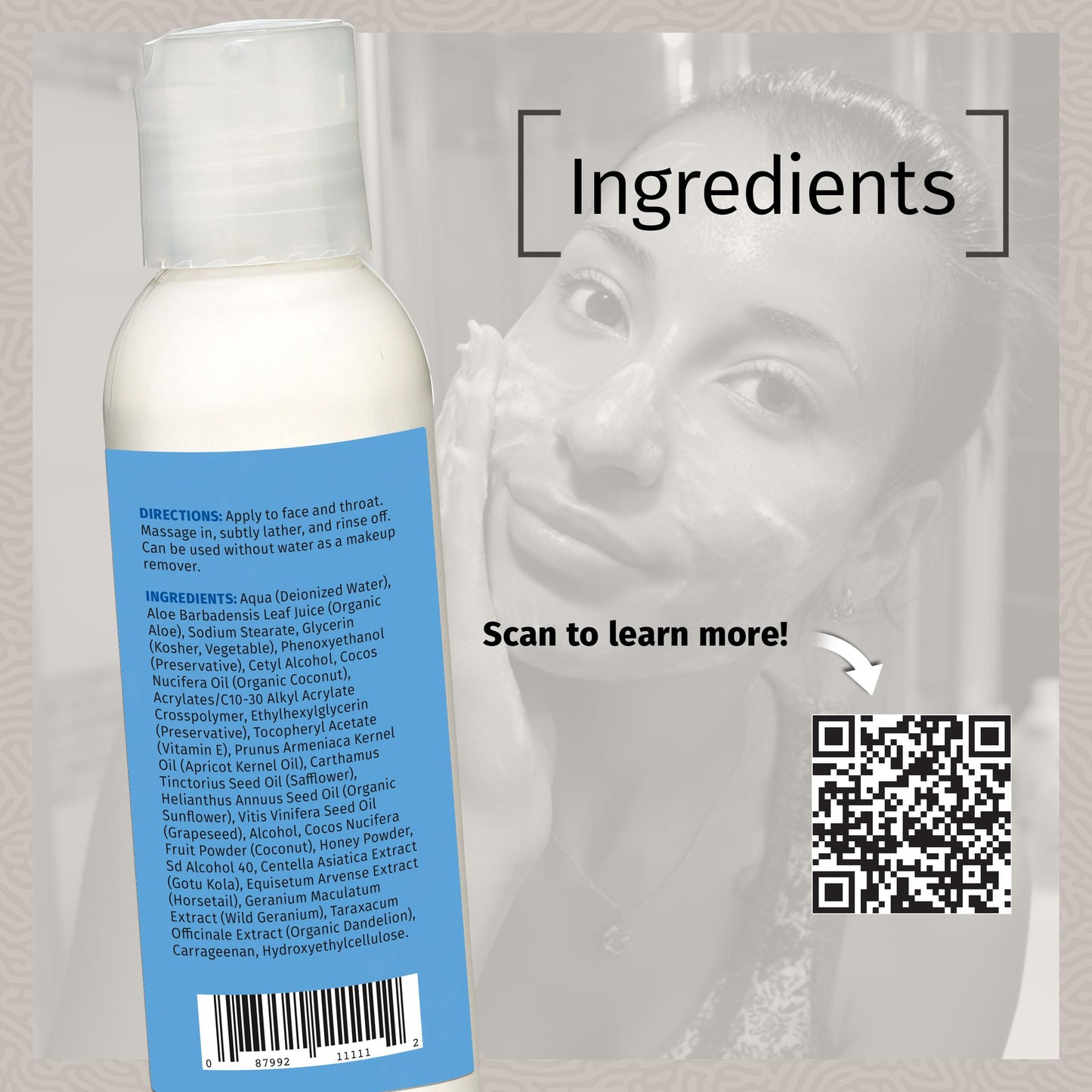 Reviva Labs Cleansing Milk - Gentle Facial Cleanser for Sensitive Skin with Aloe & Botanical Oils - Hydrating Milky Cleanser & Makeup Remover - Vegan