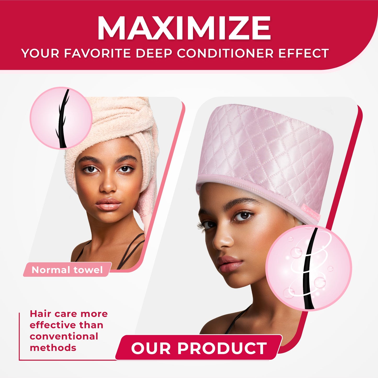 SISWOW Thermal Steamer Cap for Great Deep Conditioning With 10-level Heat for Natural Black Hair Beauty and Personal Care SISWOW