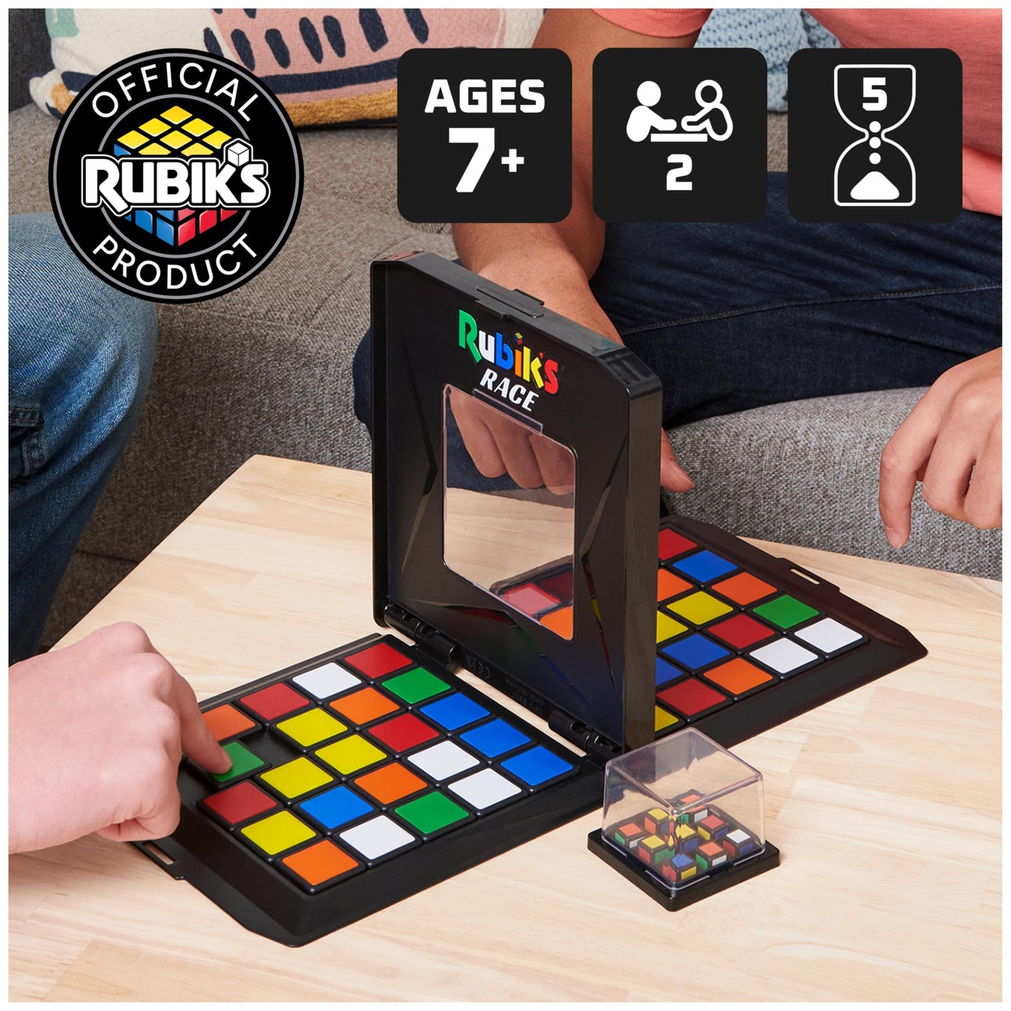 Rubik’s Race Ace Edition – Classic Fast-Paced 2-Player Puzzle & Strategy Board Game, Color-Matching Brain Teaser for Kids, Teens & Adults Ages 7+