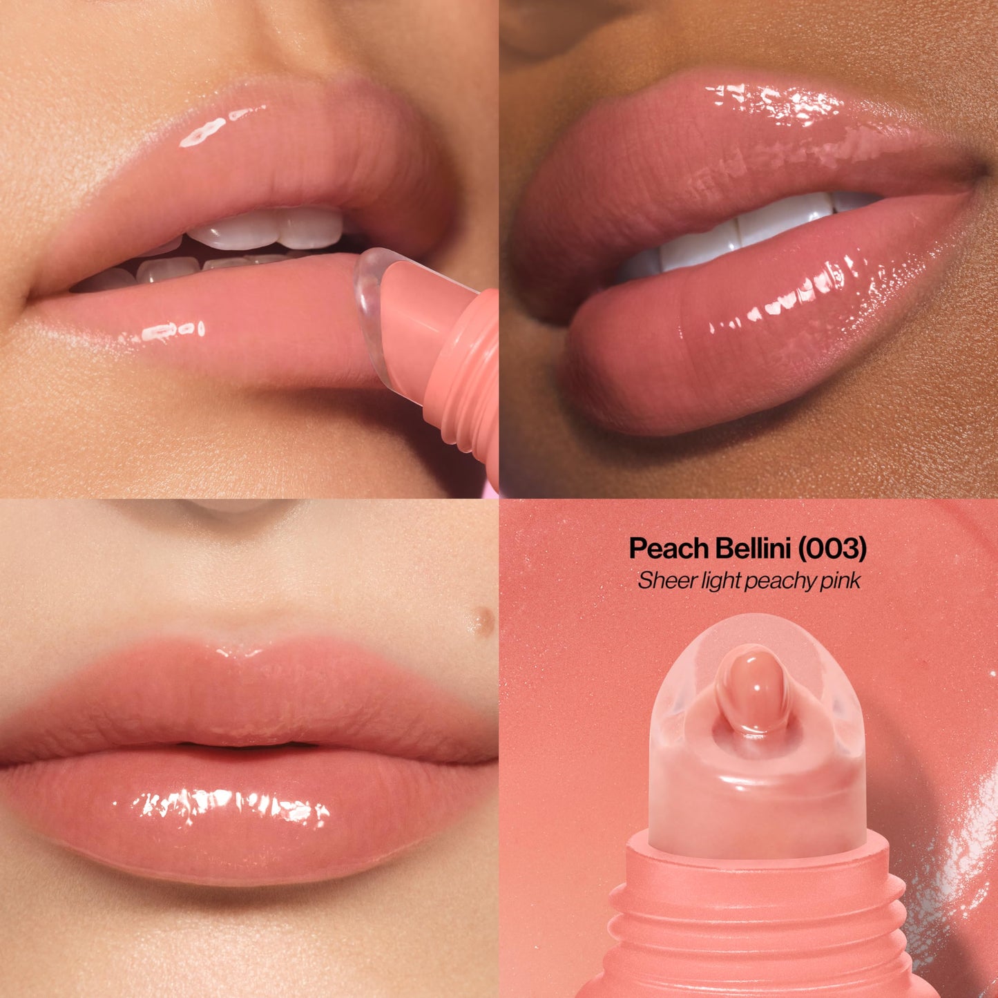Revlon Glimmer Lip Treat Balm + Mask, Overnight Peptide Lip Treatment, Hydrating, 003 Peach Bellini, 0.4 fl oz