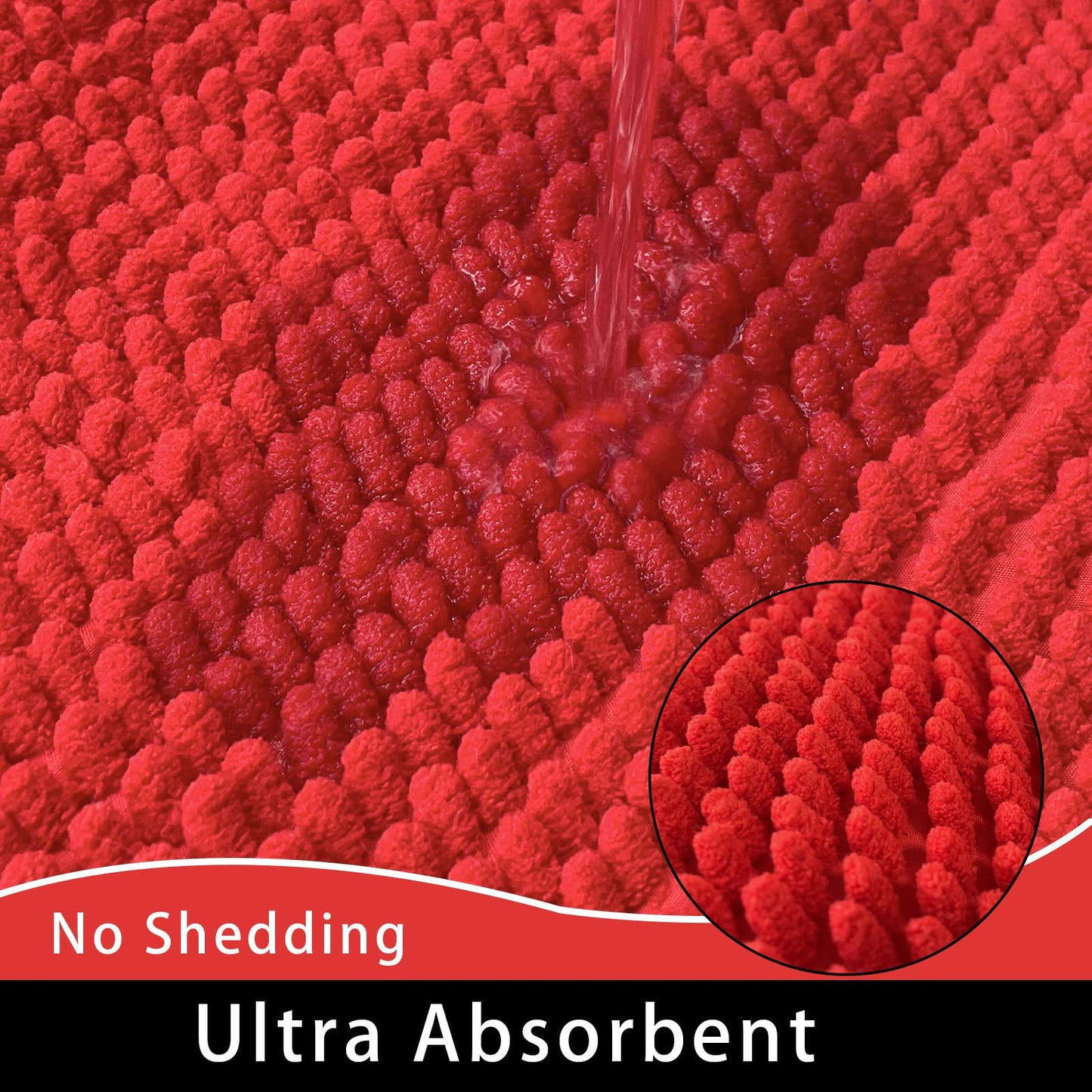 Eanpet Chenille Bath Mat Microfiber Floor Mat Baby Bath Mat for Kids Washable Bathroom Dry Fast Water Absorbent Shower Mat Area Rug (15.3" x 23.2"…