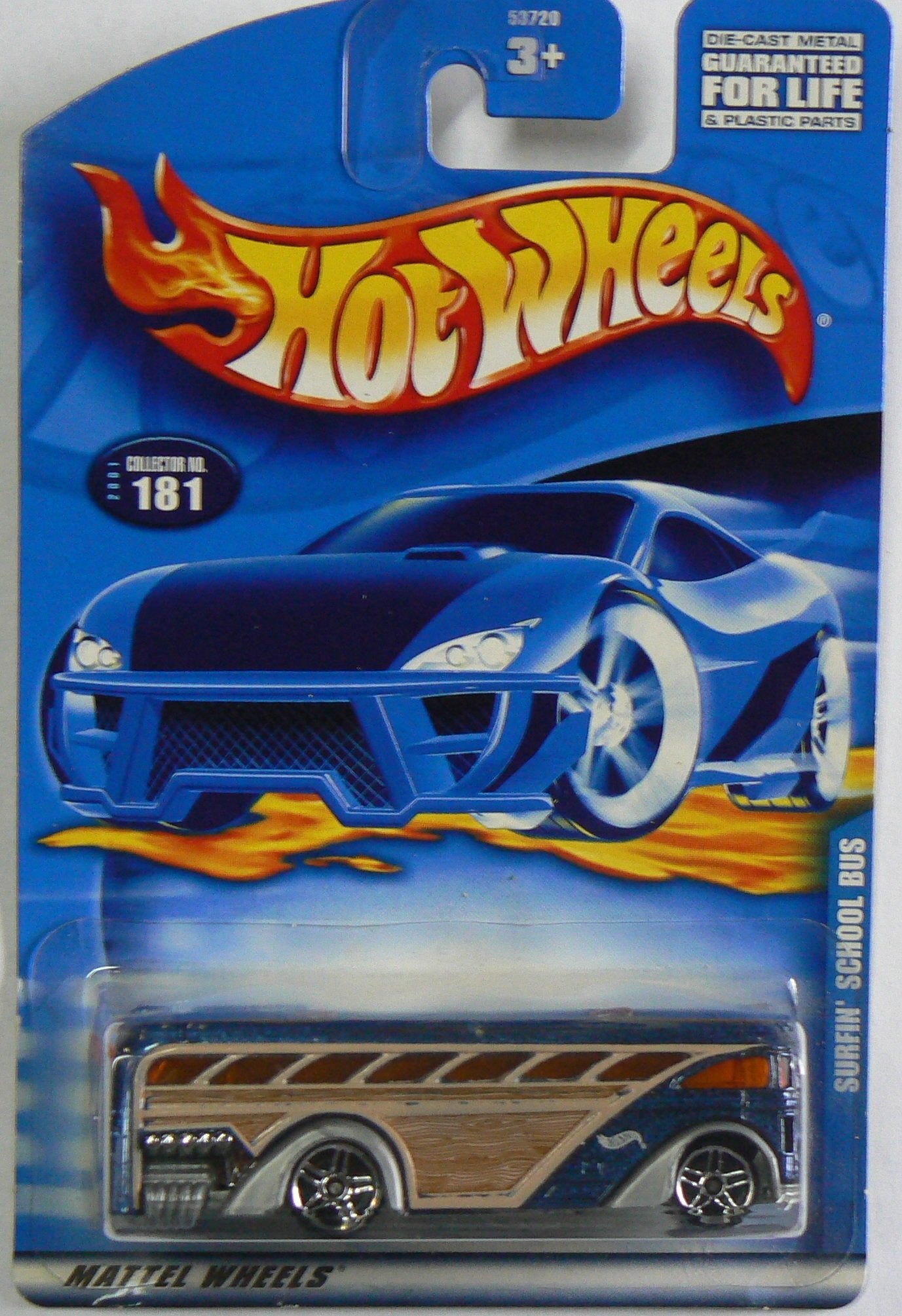 Hot Wheels 2001 Surfin' School Bus Col. #181 BLUE 1:64 Scale