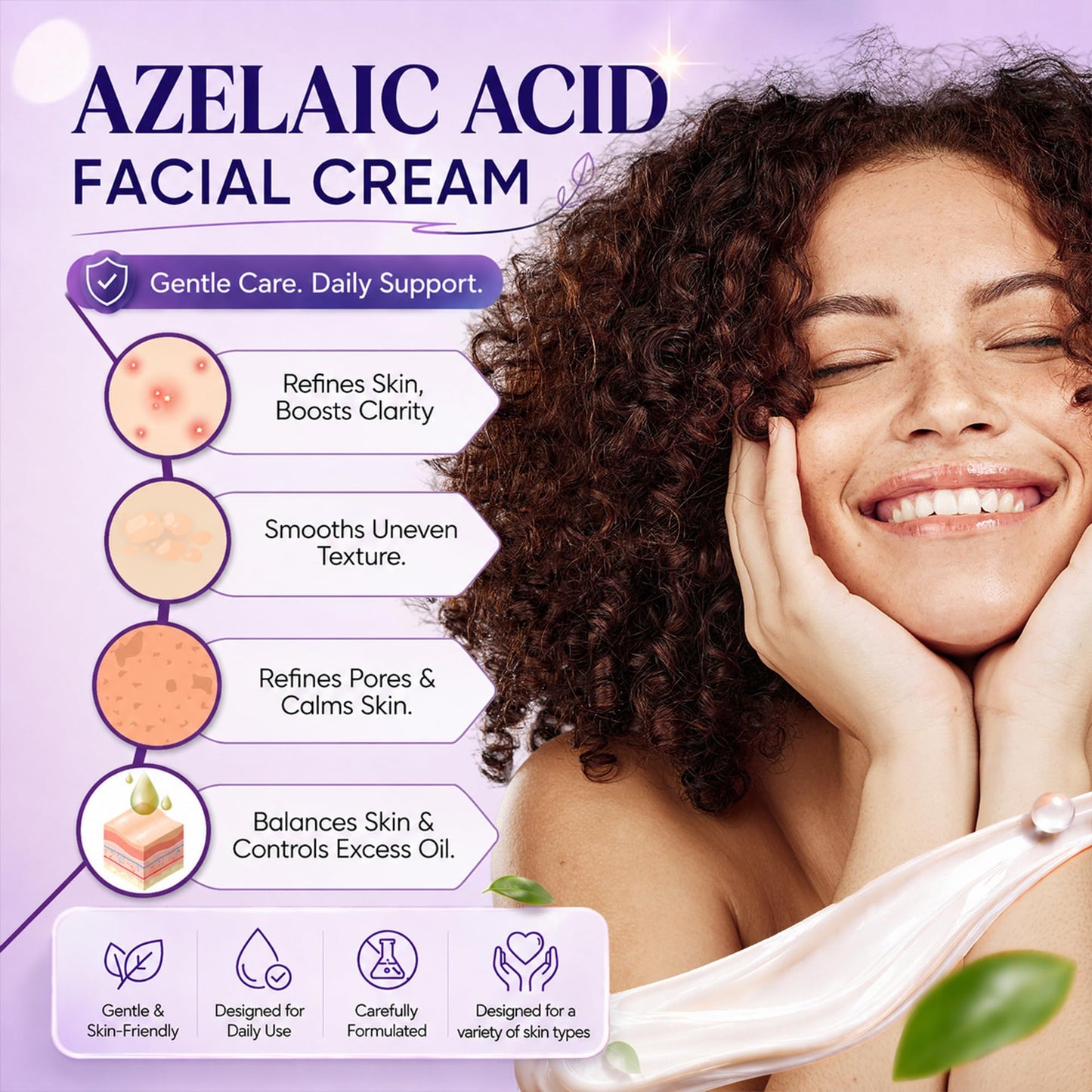 AOBBIY Azelaic Acid Cream for Face - Tone Refining Facial Cream for Skin Clarity & Smoother-Looking Skin, 1 oz Beauty and Personal Care AOBBIY