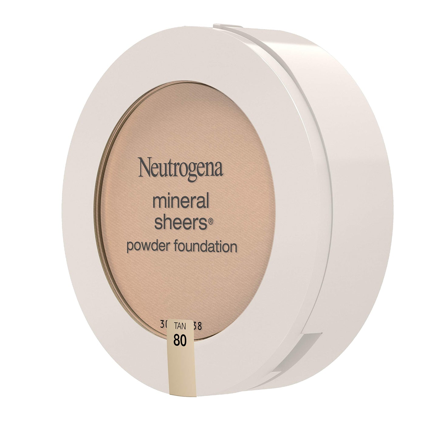 Neutrogena Mineral Sheers Compact Powder Foundation, Lightweight & Oil-Free Mineral Foundation, Fragrance-Free, Tan 80, .34 oz